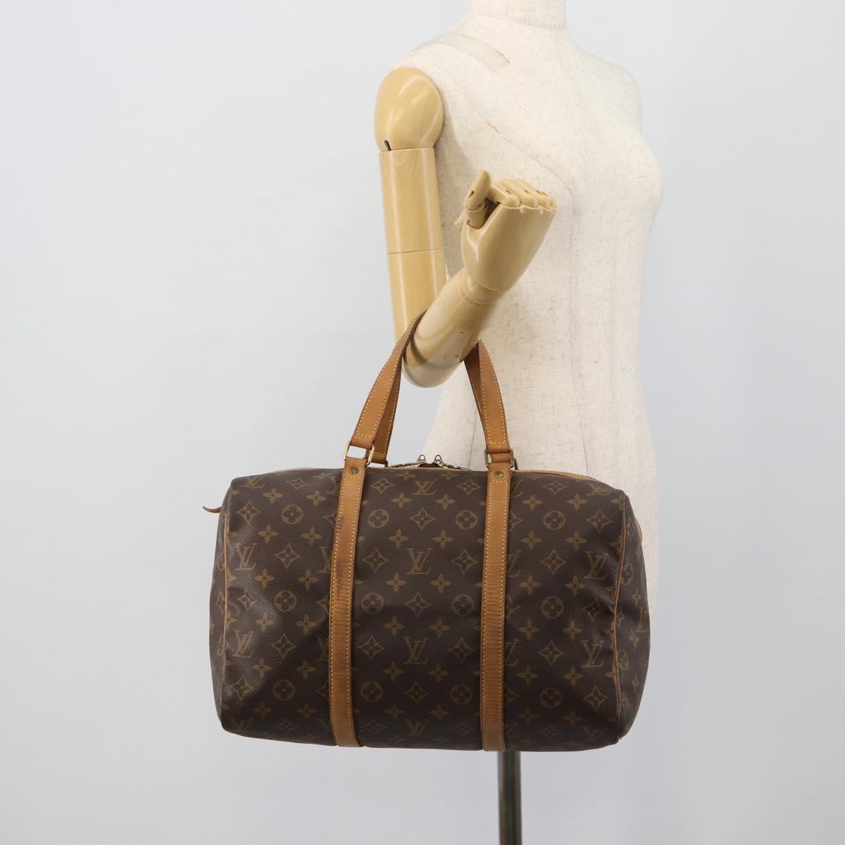LOUIS VUITTON Monogram Sac Souple 35 Boston Bag M41626 LV Auth 190642