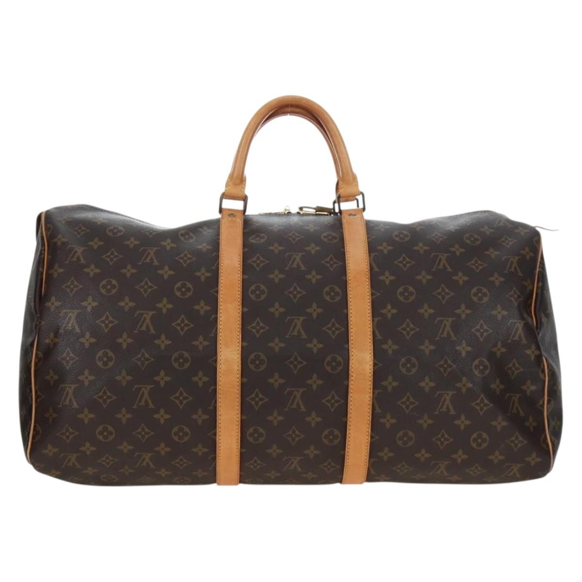 LOUIS VUITTON Monogram Keepall 55 Boston Bag M41424 LV Auth 190643A