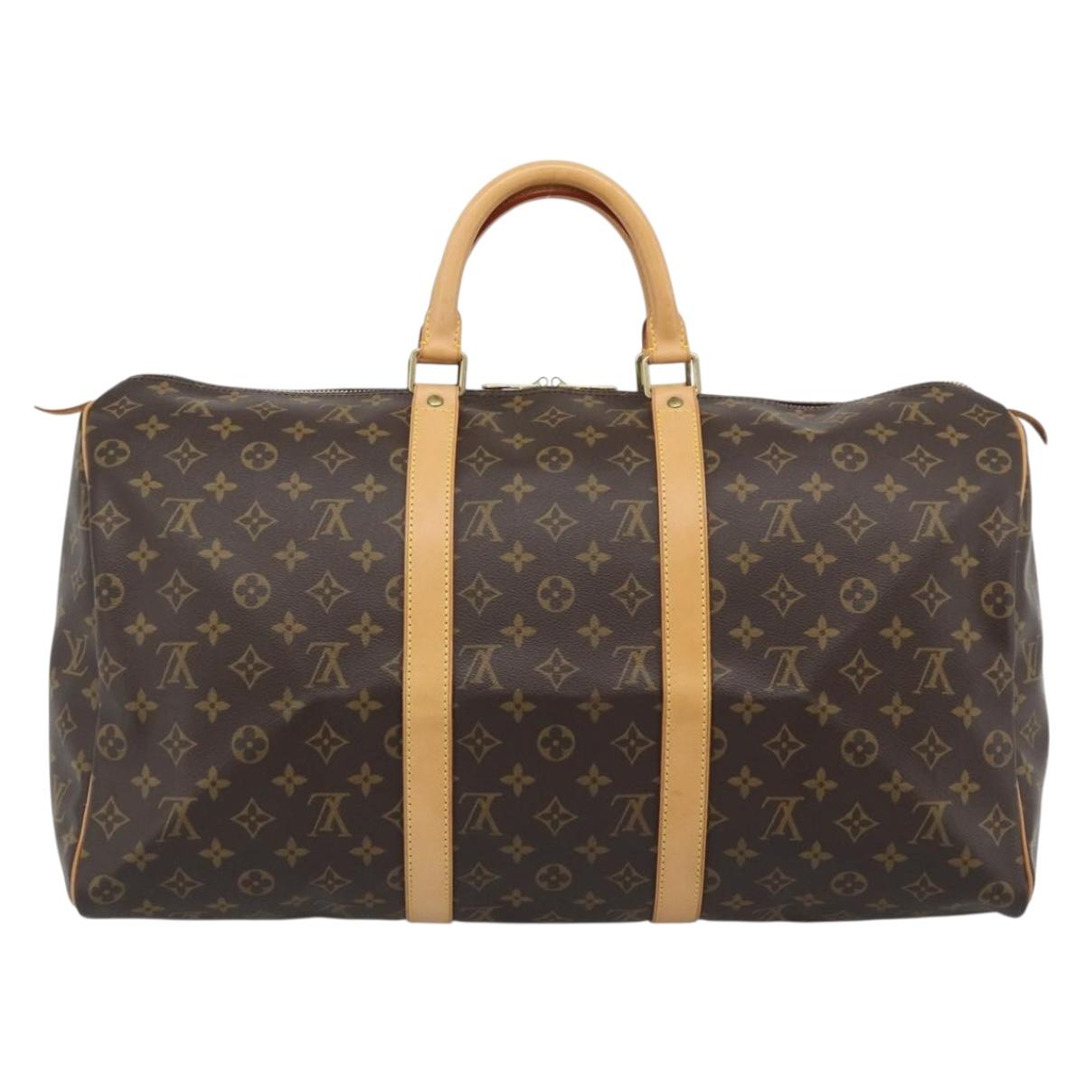 LOUIS VUITTON Monogram Keepall 50 Boston Bag M41426 LV Auth 190644