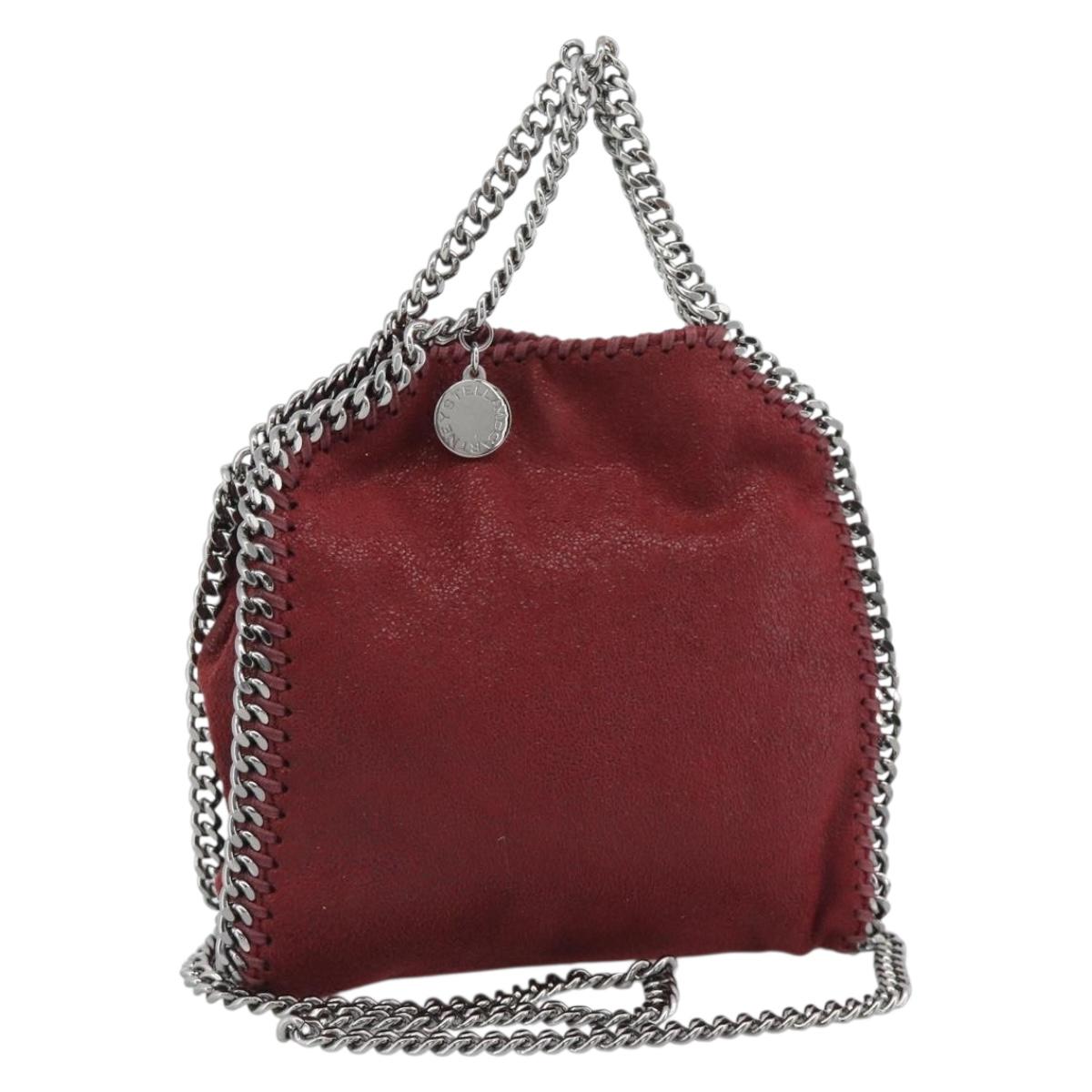 Stella MacCartney Chain Falabella Tiny Bag Polyester 2way Bordeaux Auth 190646A