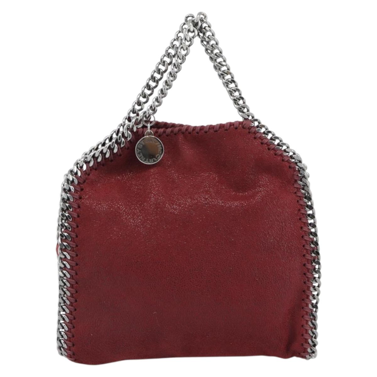 Stella MacCartney Chain Falabella Tiny Bag Polyester 2way Bordeaux Auth 190646A