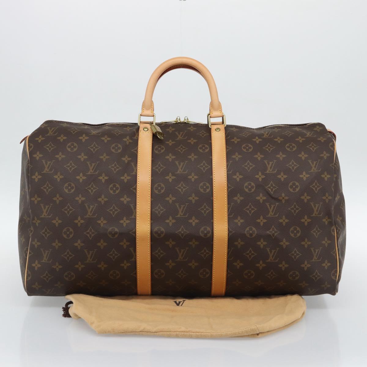 LOUIS VUITTON Monogram Keepall 55 Boston Bag M41424 LV Auth 190647A