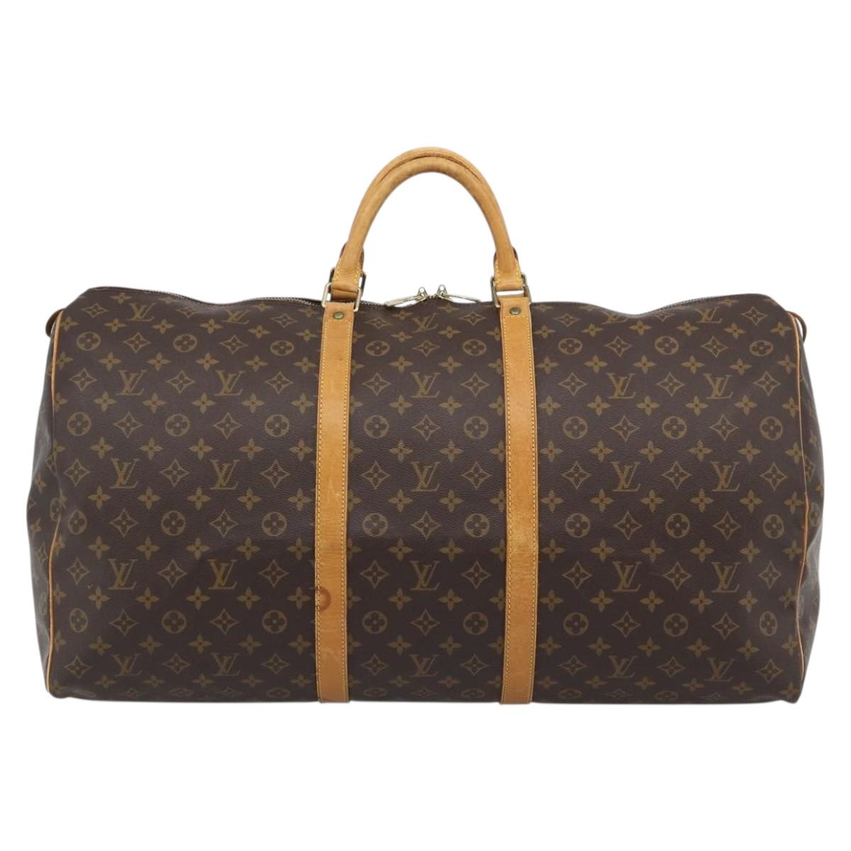 LOUIS VUITTON Monogram Keepall 60 Boston Bag M41422 LV Auth 190648