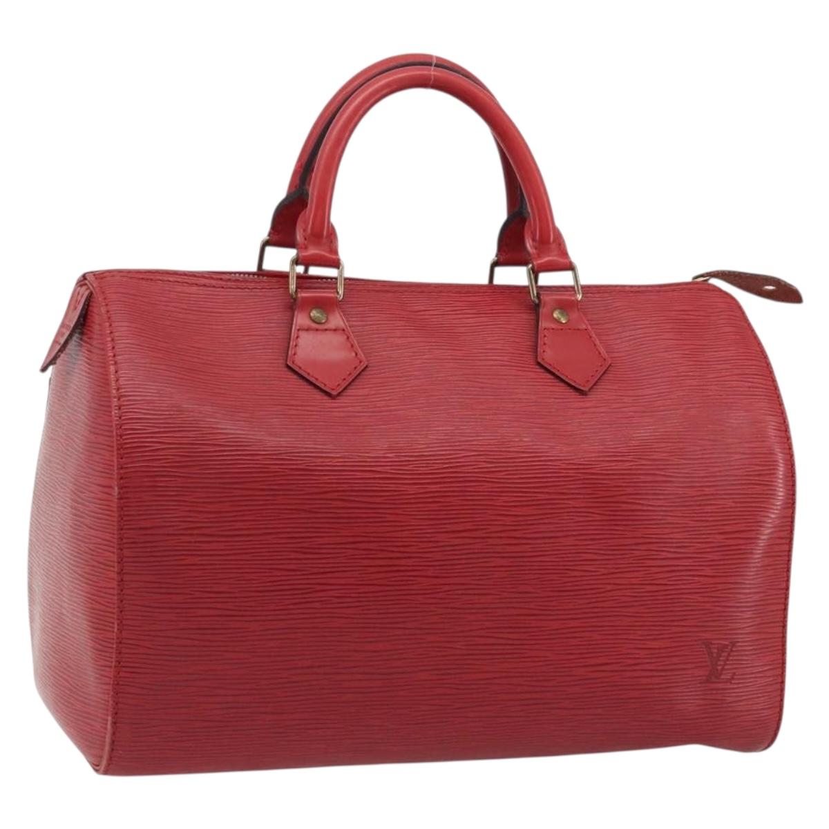 LOUIS VUITTON Epi Speedy 35 Hand Bag Castilian Red M42997 LV Auth 190649A