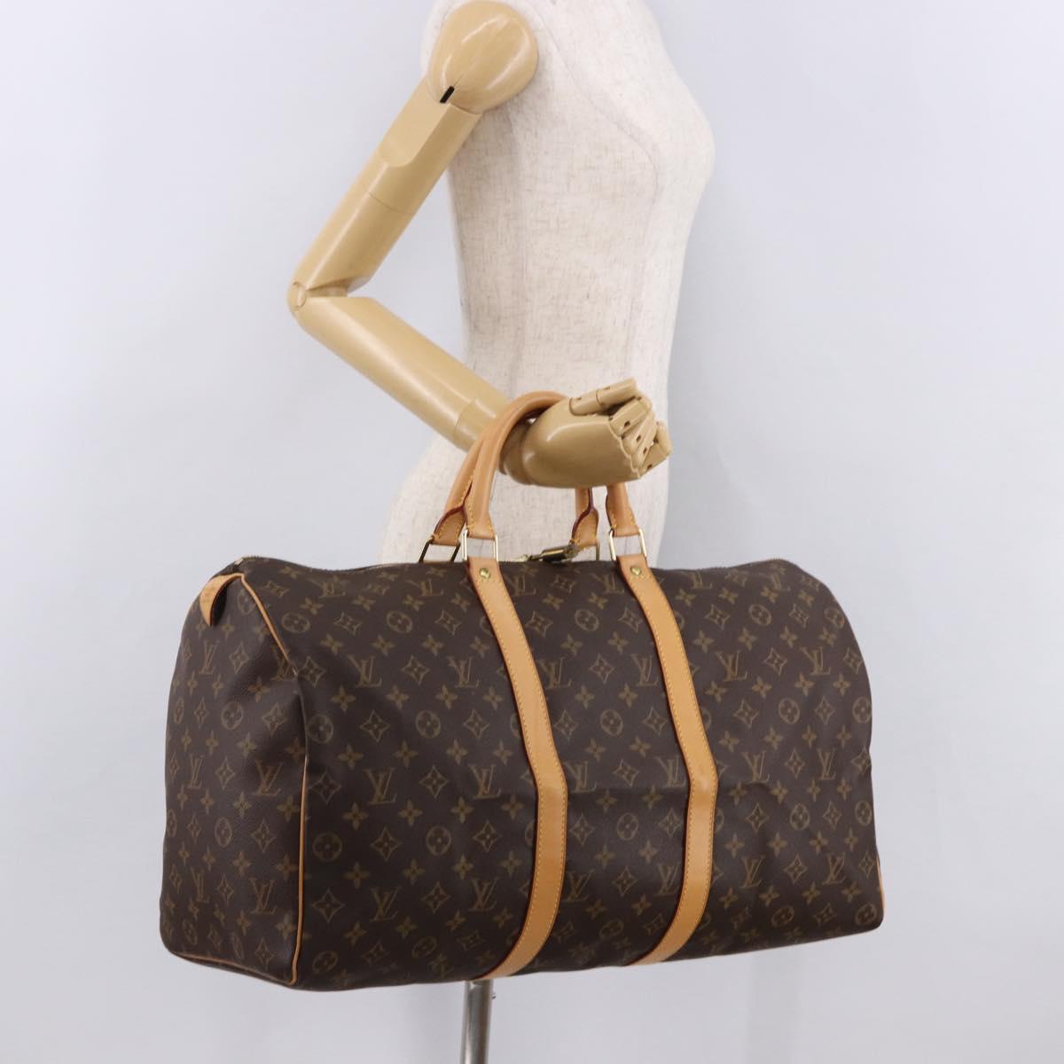 LOUIS VUITTON Monogram Keepall 50 Boston Bag M41426 LV Auth 190654A