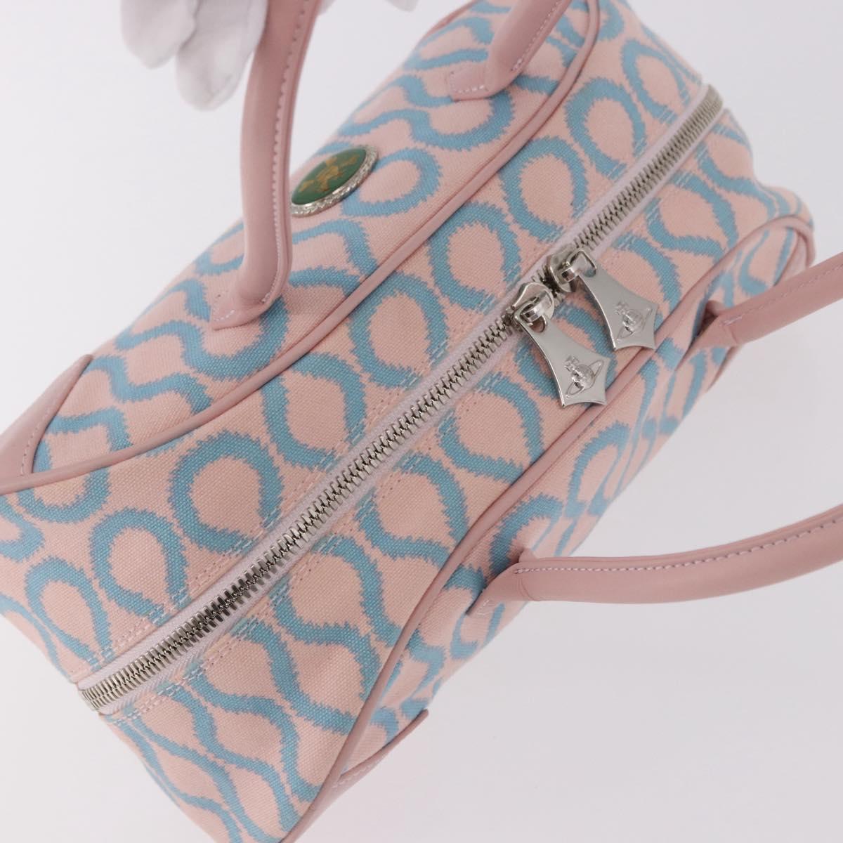 Vivienne Westwood Hand Bag Canvas Pink Silver Auth 190655A
