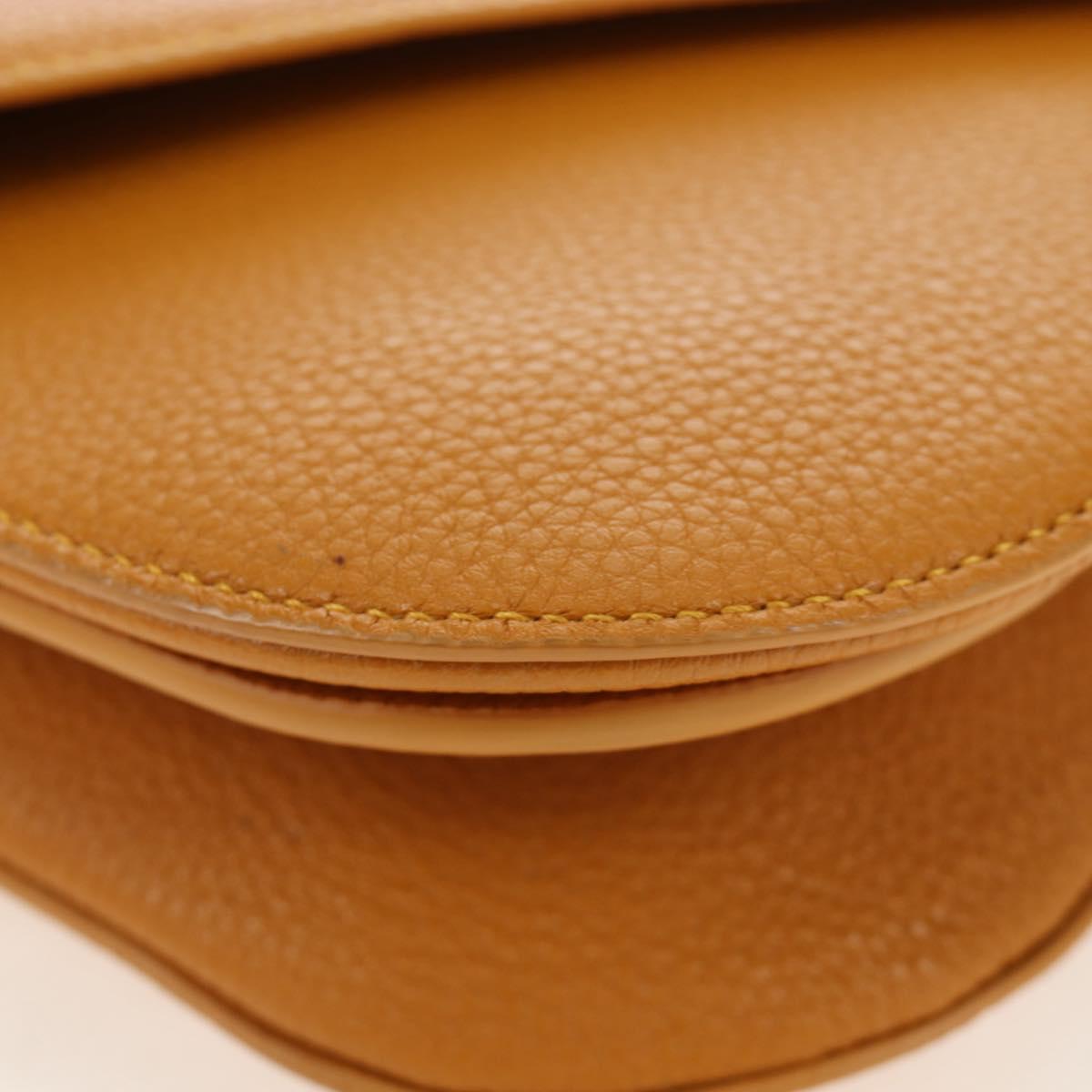 BOTTEGA VENETA Mount Chain Shoulder Bag Leather 2way Orange Gold Auth 190656V