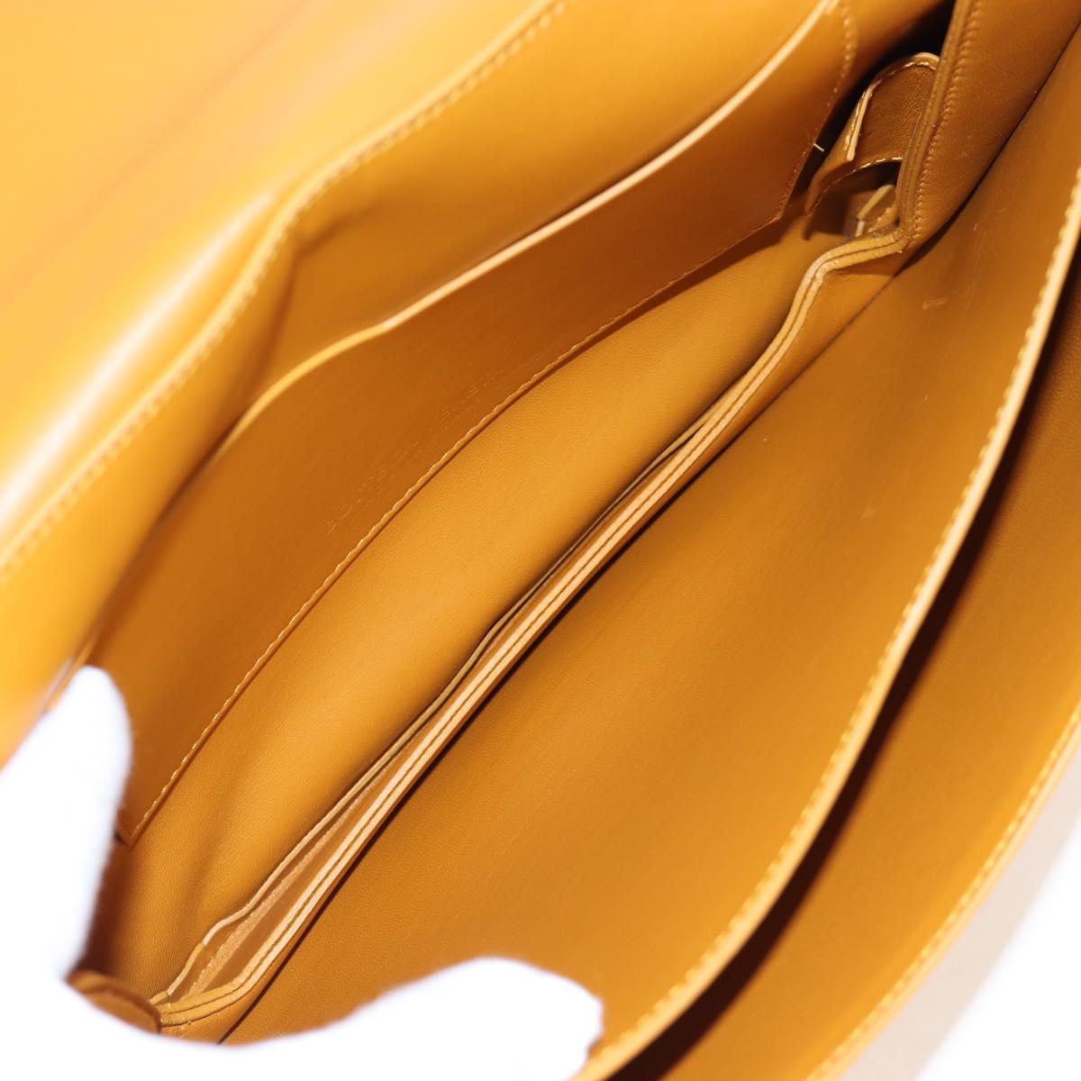 BOTTEGA VENETA Mount Chain Shoulder Bag Leather 2way Orange Gold Auth 190656V