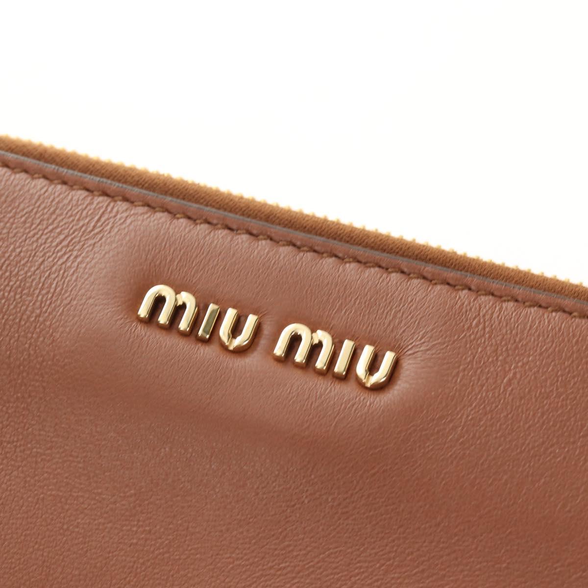 Miu Miu Hand Bag Straw 2way Brown Gold Auth 190660SAM
