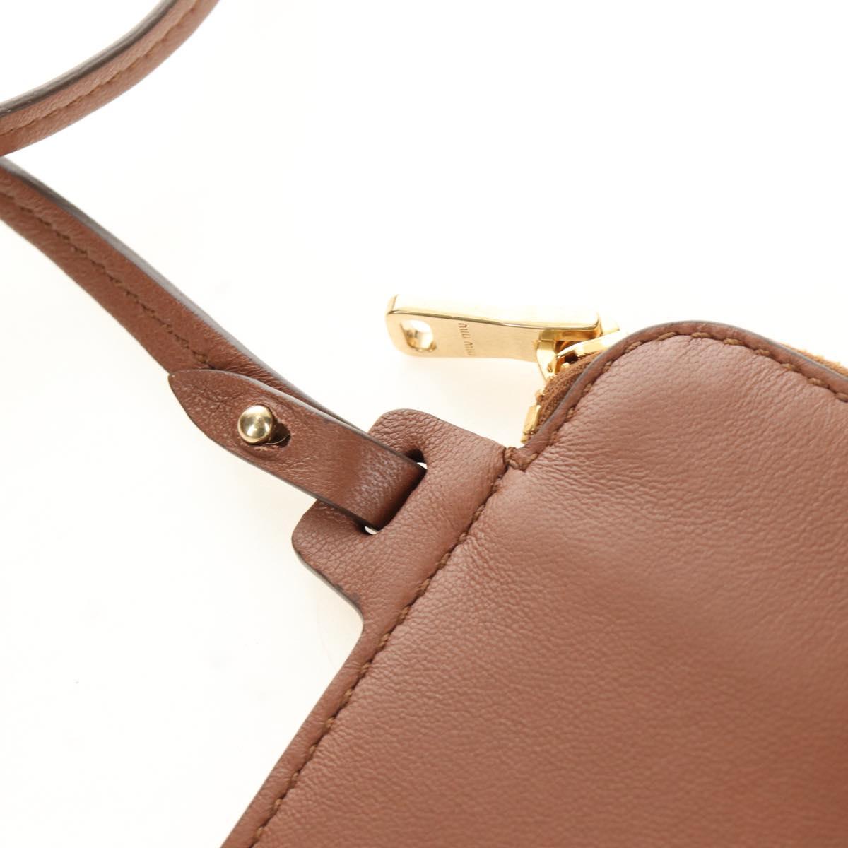 Miu Miu Hand Bag Straw 2way Brown Gold Auth 190660SAM
