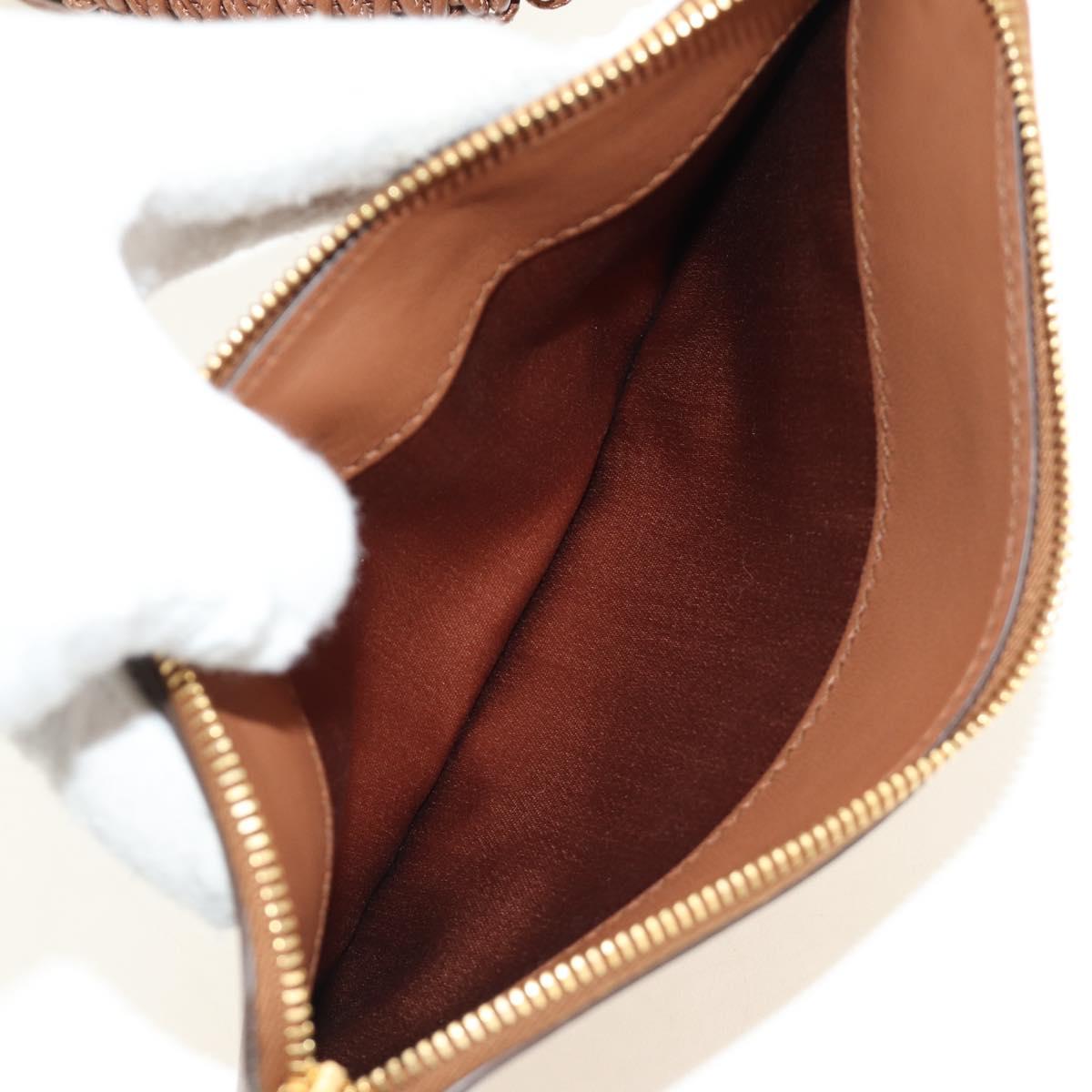 Miu Miu Hand Bag Straw 2way Brown Gold Auth 190660SAM