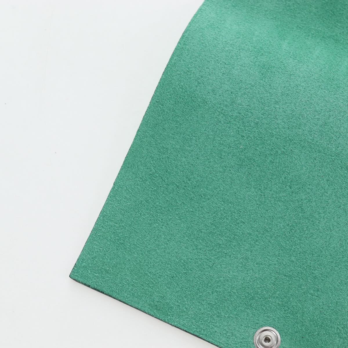 HERMES Yuris PM Note Cover Leather Green Auth 190663