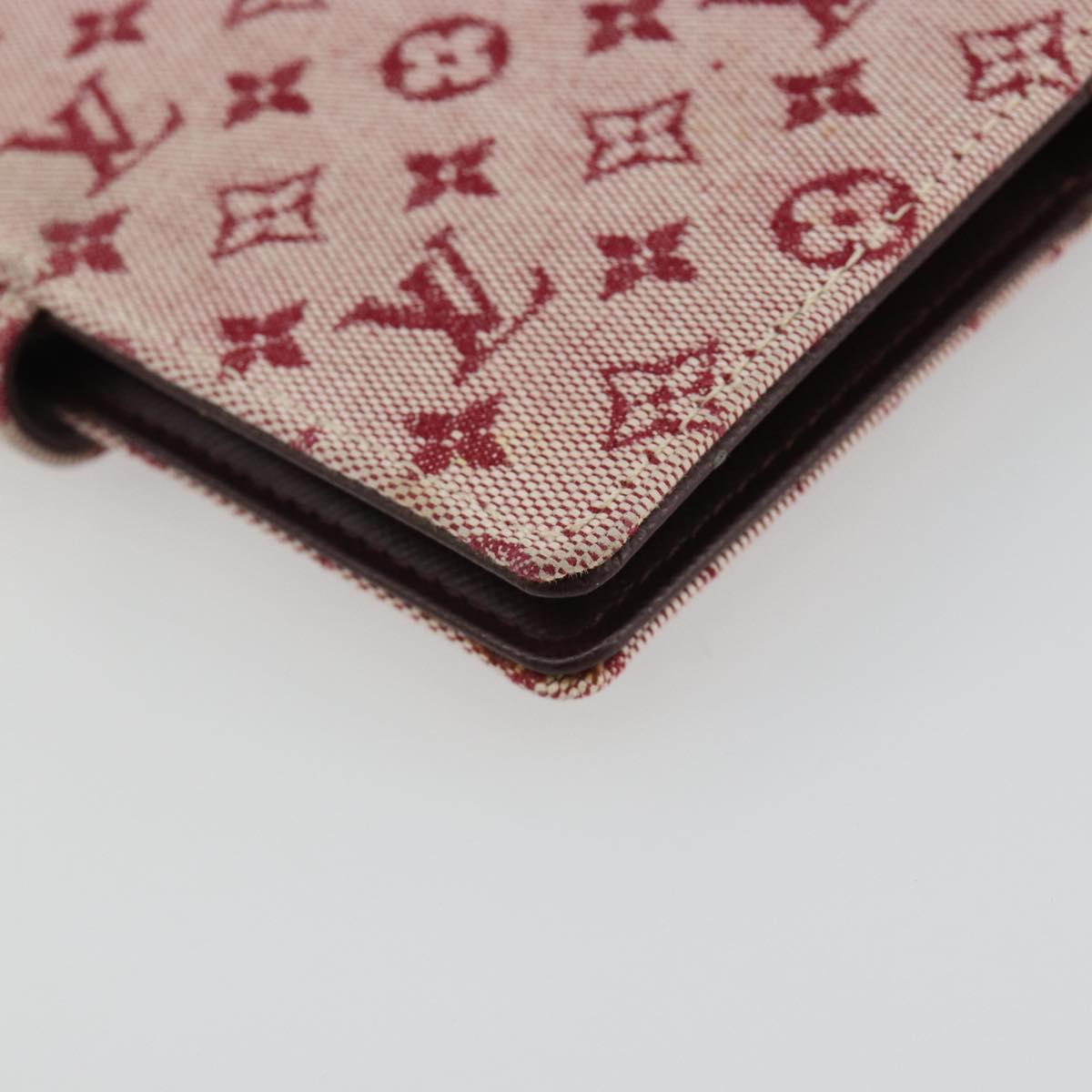 LOUIS VUITTON Monogram Mini Agenda PM Planner Cover Red R20912 LV Auth 190666