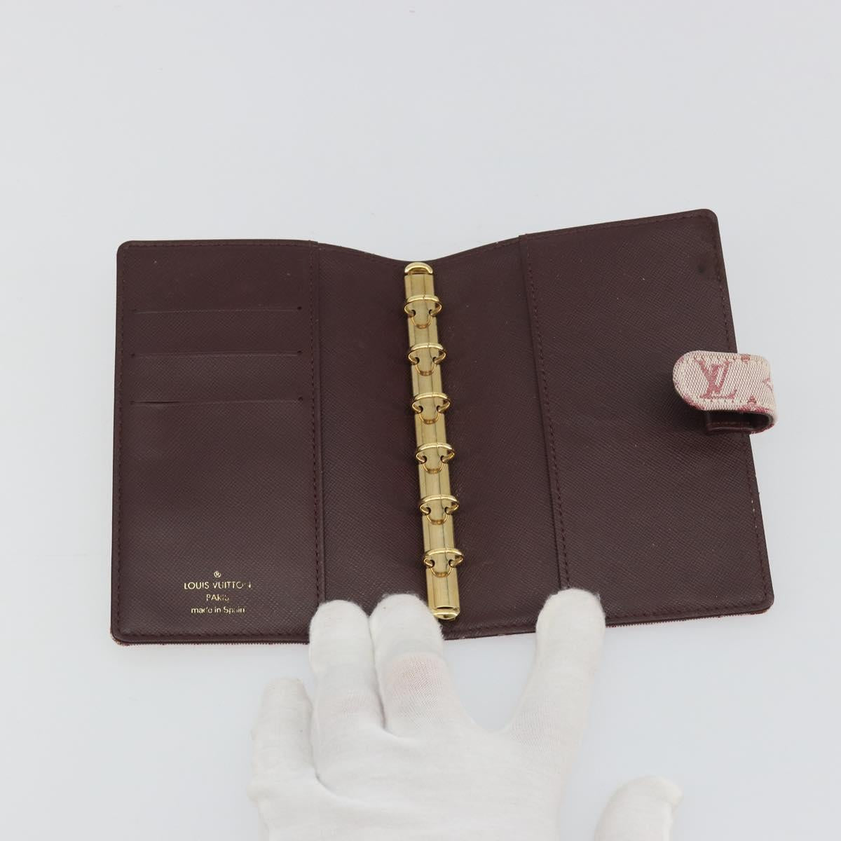 LOUIS VUITTON Monogram Mini Agenda PM Planner Cover Red R20912 LV Auth 190666