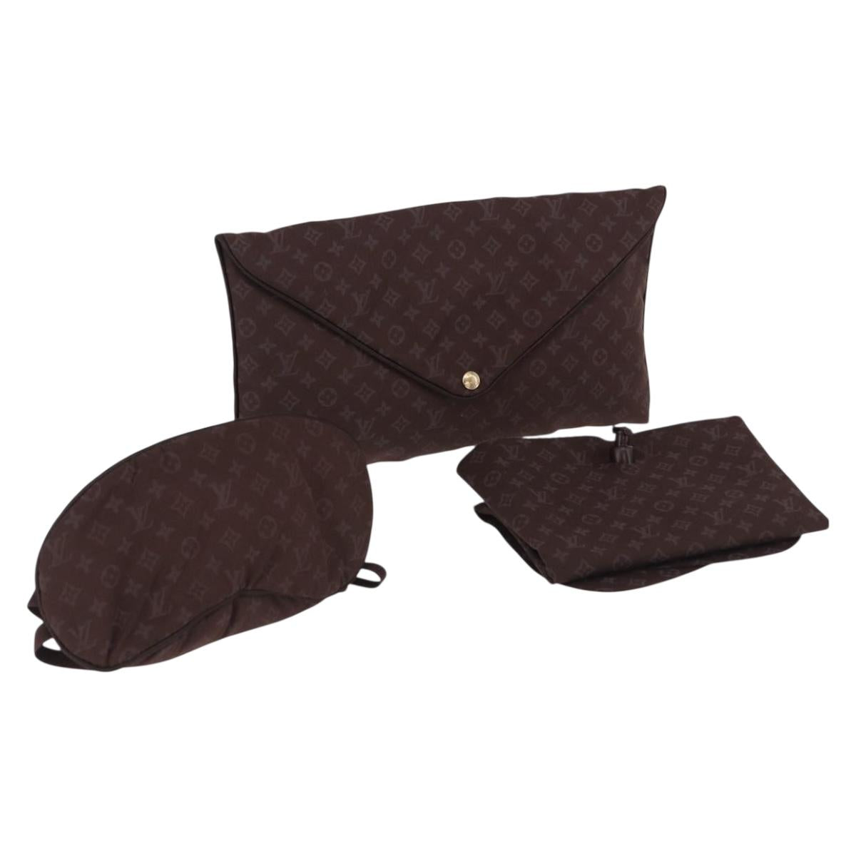 LOUIS VUITTON Monogram Mini Lin Voyage Travel Set Brown M99204 LV Auth 190669