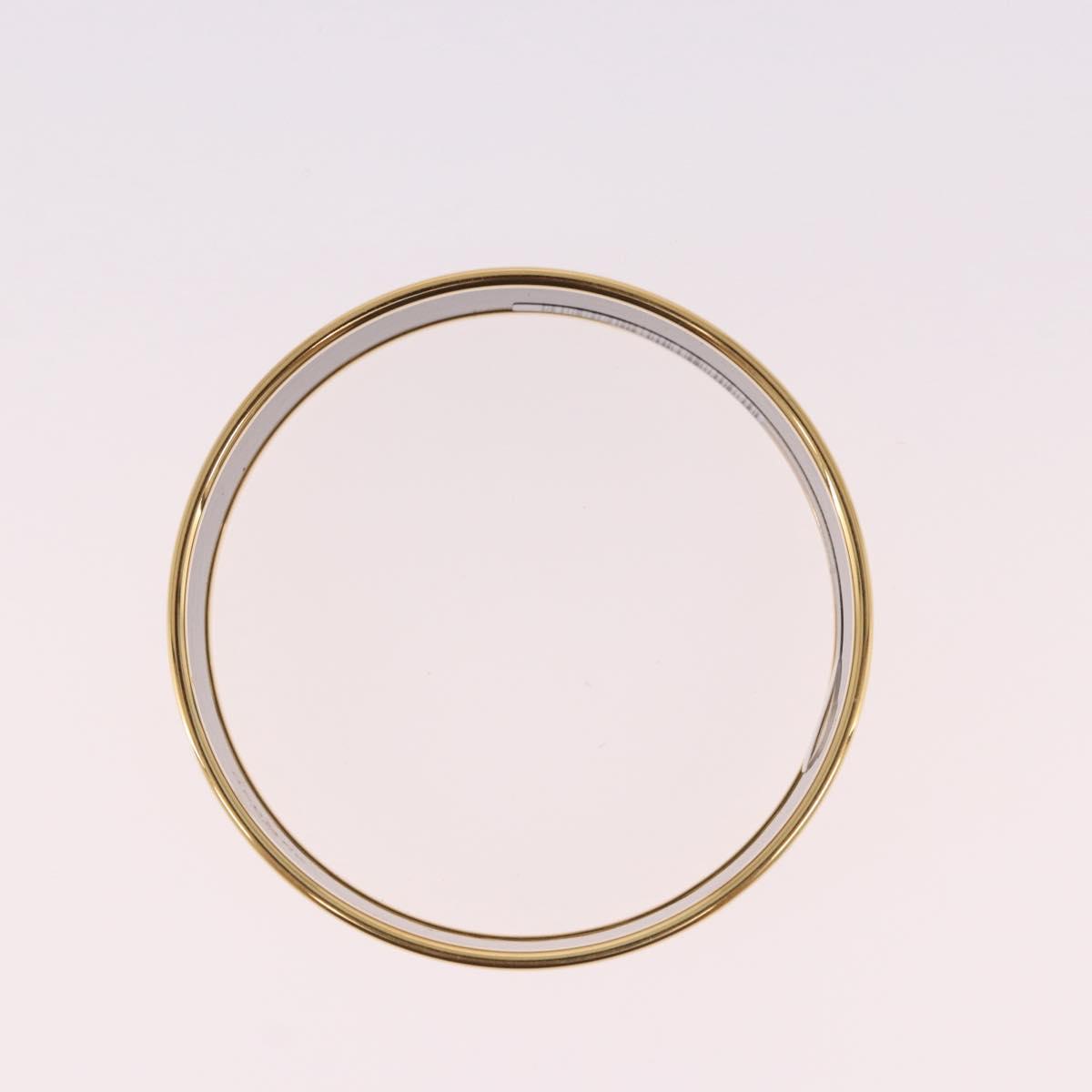 HERMES Emaille GM Beach Bracelet metal Gold Tone Auth 190673M