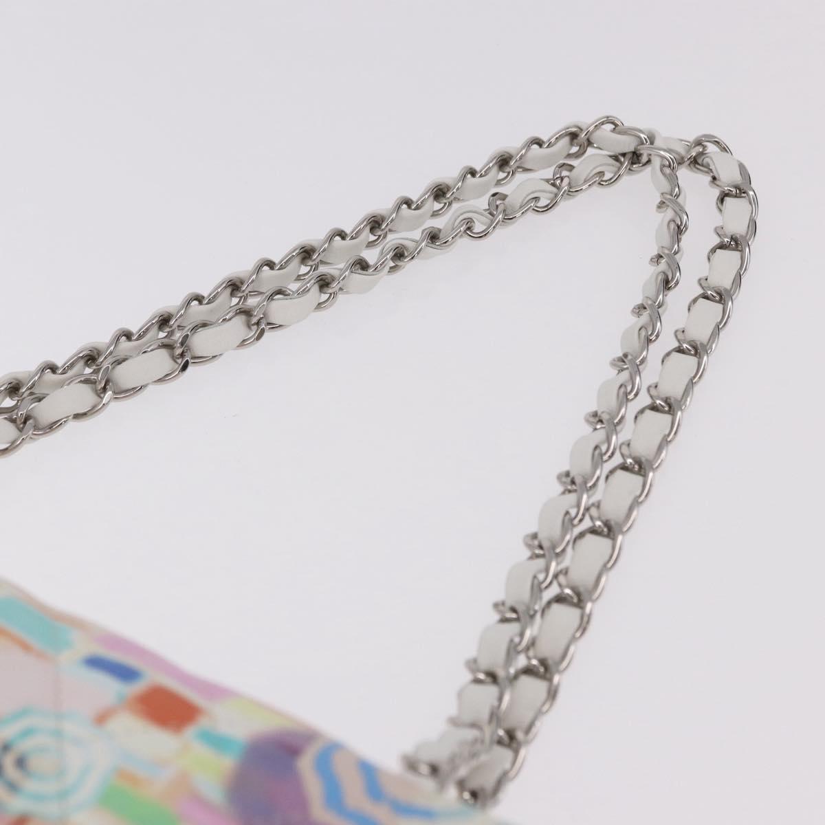 CHANEL Matelasse 25 Chain Bag Lamb Skin Multicolor Silver CC Auth 190690SM