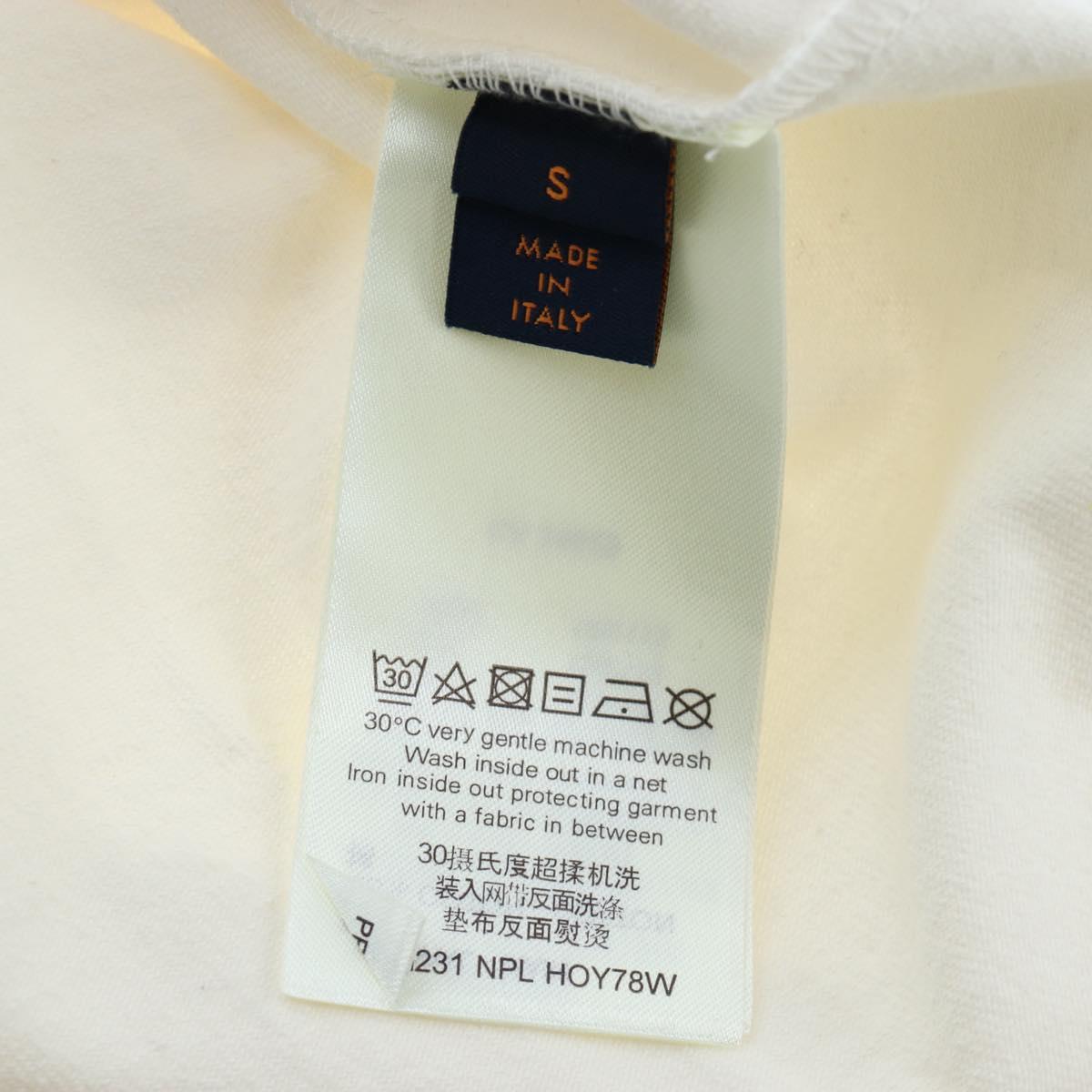 LOUIS VUITTON T Shirt Rainbow Printed T Shirt Cotton S White LV Auth 190692M