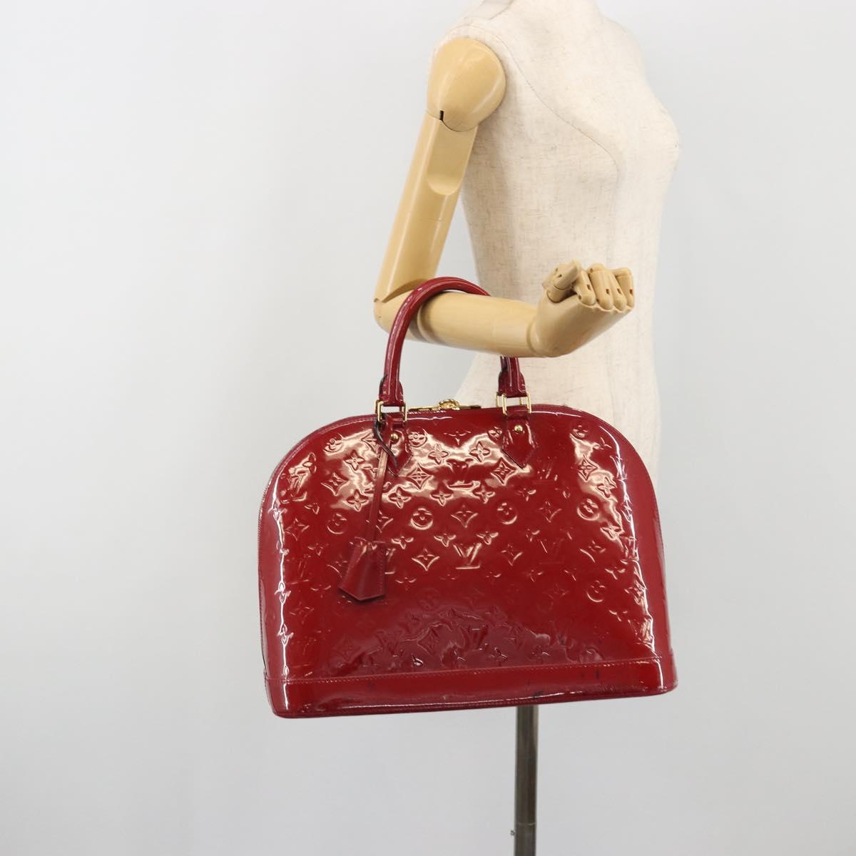 LOUIS VUITTON Monogram Vernis Alma PM Hand Bag Rose Andian M91770 Auth 190707A