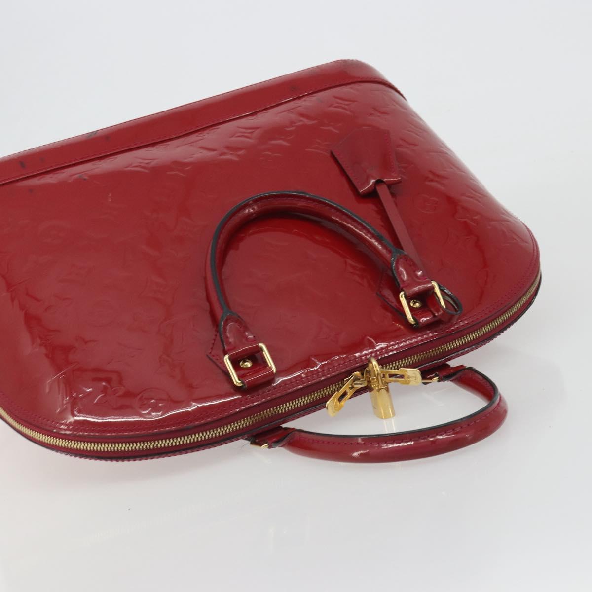 LOUIS VUITTON Monogram Vernis Alma PM Hand Bag Rose Andian M91770 Auth 190707A
