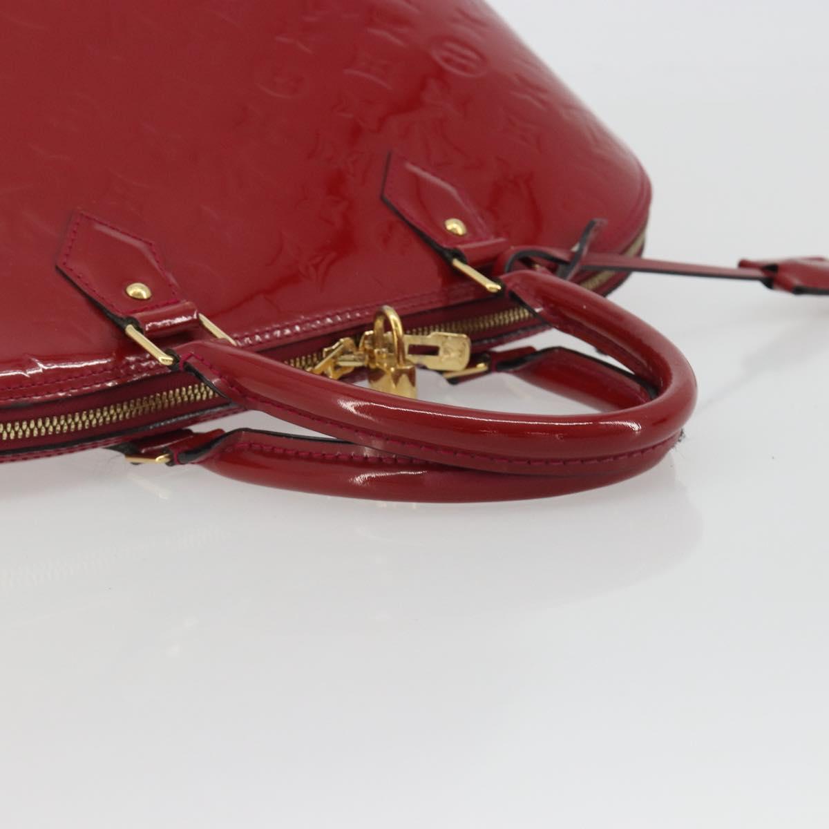 LOUIS VUITTON Monogram Vernis Alma PM Hand Bag Rose Andian M91770 Auth 190707A