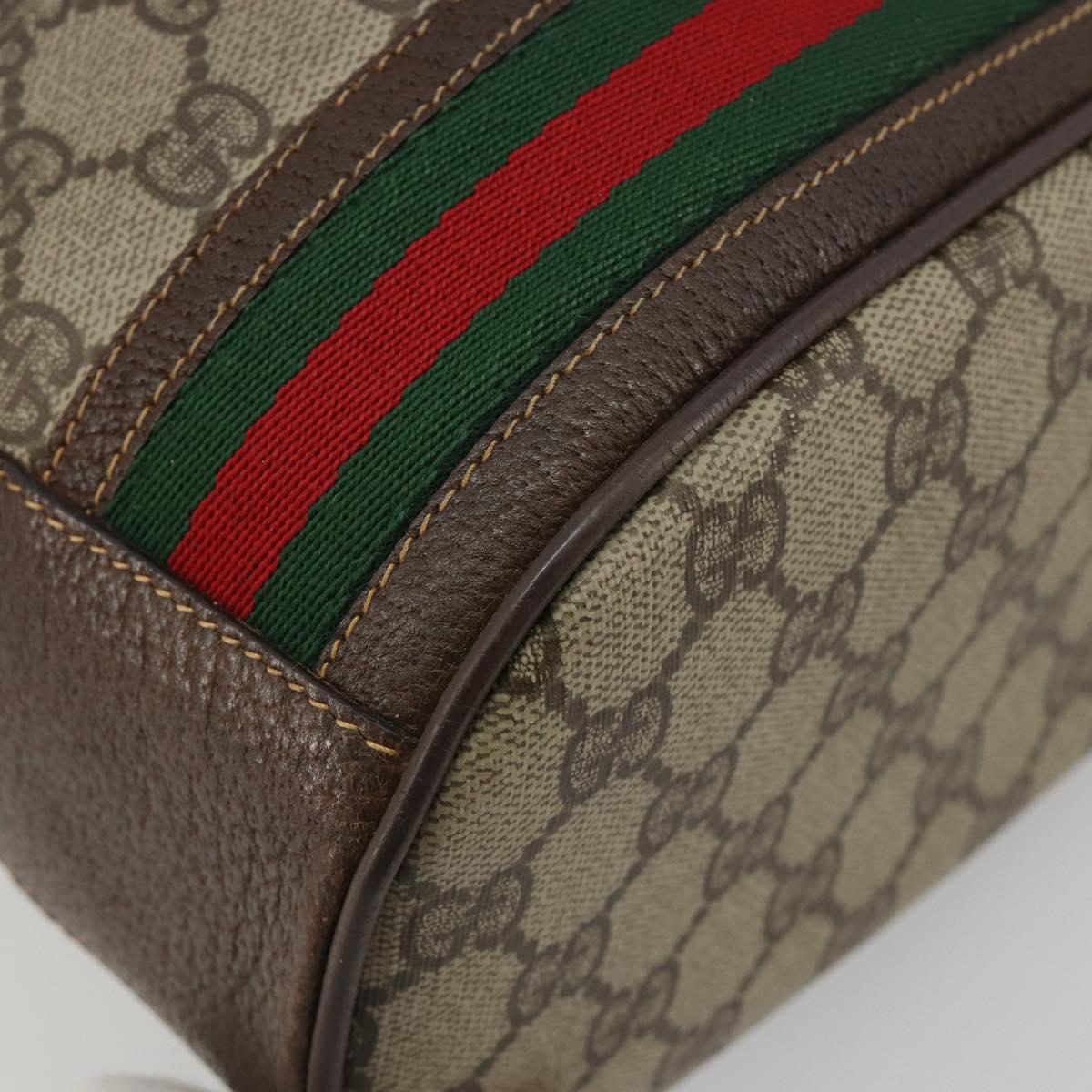 GUCCI GG Supreme Web Sherry Line Bag PVC Beige Gold 001 41 0850 Auth 190712