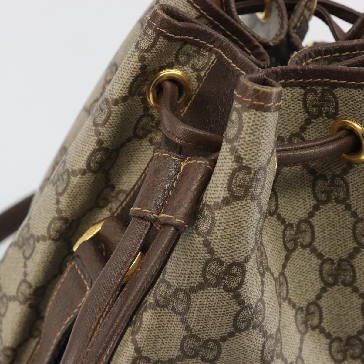 GUCCI GG Supreme Web Sherry Line Bag PVC Beige Gold 001 41 0850 Auth 190712