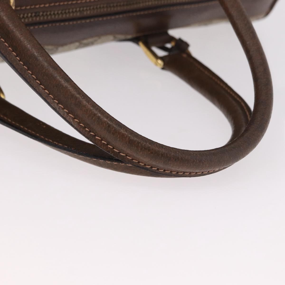 GUCCI GG Supreme Web Sherry Line Boston Bag PVC Beige Gold Auth 190713A