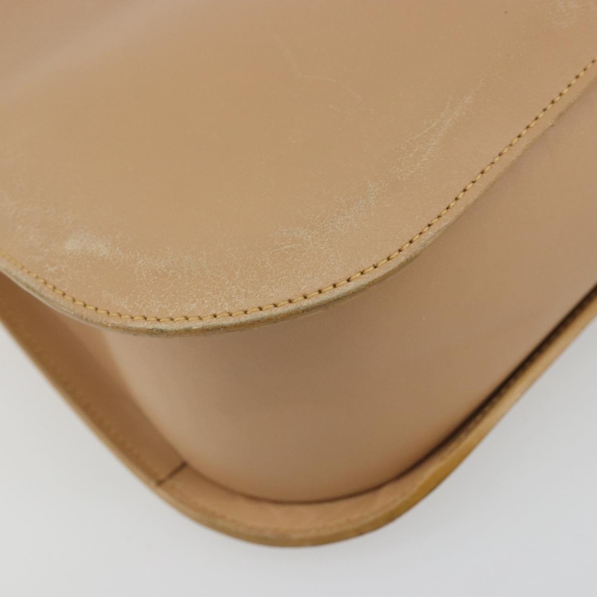GUCCI Shoulder Bag Leather Beige Silver 001 3767 Auth 190715