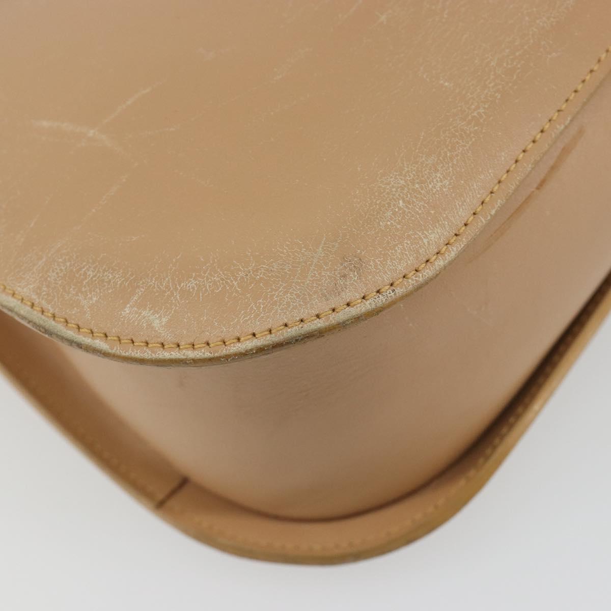 GUCCI Shoulder Bag Leather Beige Silver 001 3767 Auth 190715