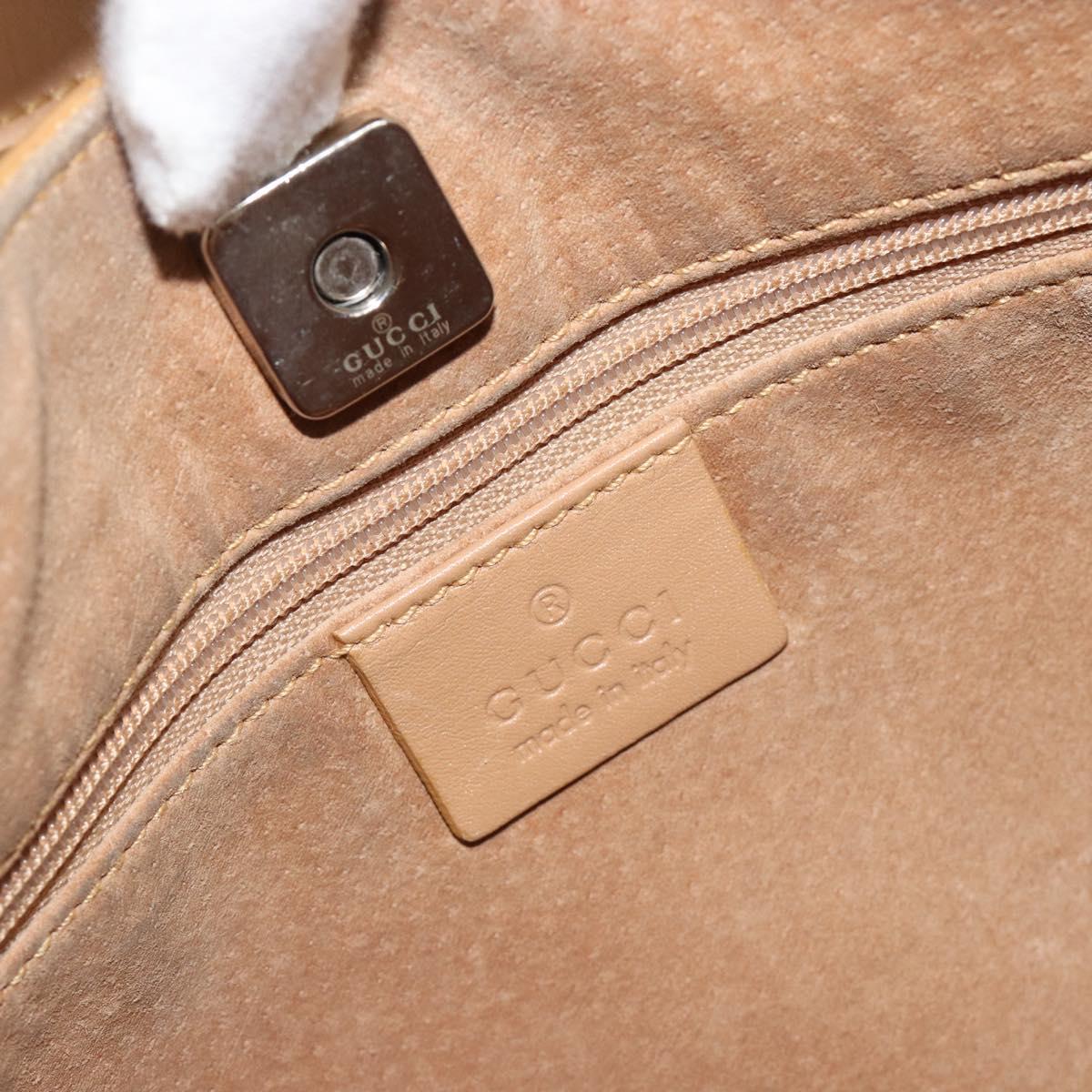 GUCCI Shoulder Bag Leather Beige Silver 001 3767 Auth 190715