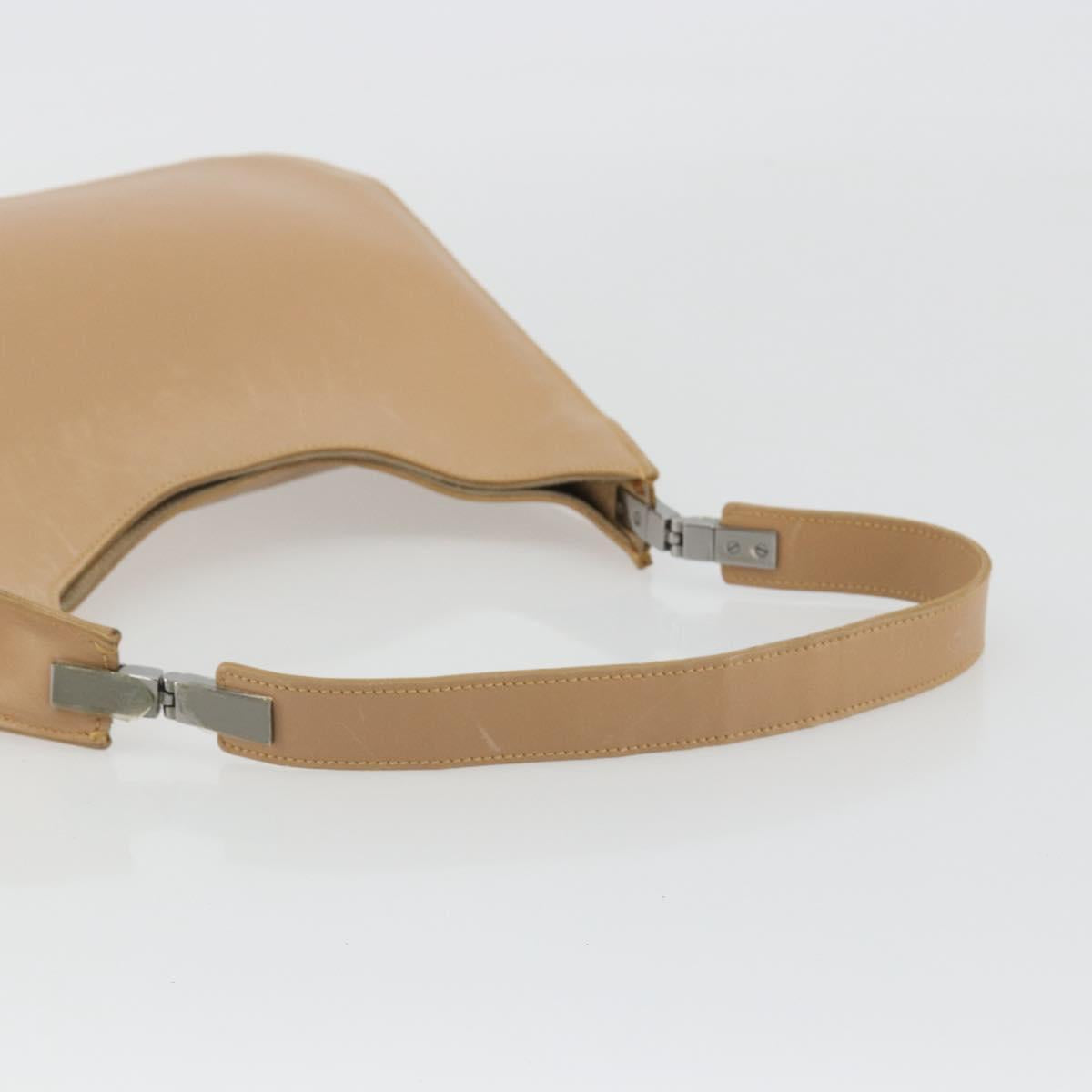 GUCCI Shoulder Bag Leather Beige Silver 001 3767 Auth 190715