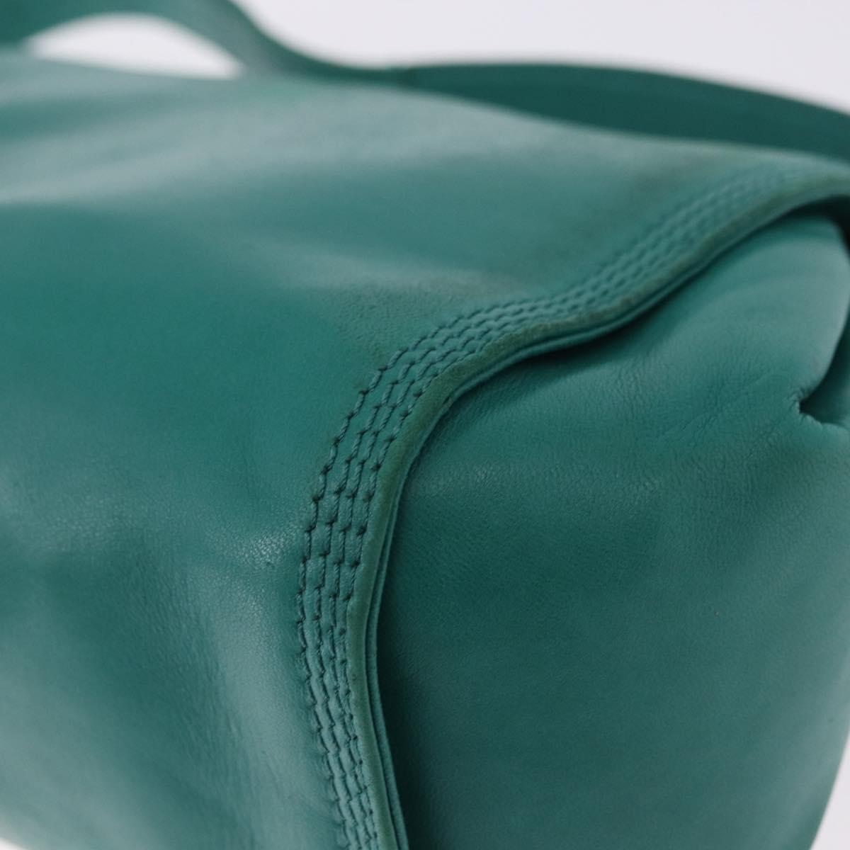 LOEWE Shoulder Bag Leather Green Gold Auth 190720A