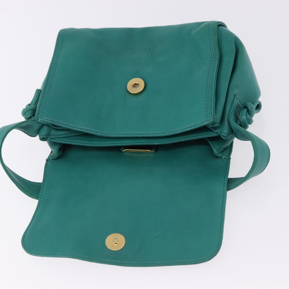 LOEWE Shoulder Bag Leather Green Gold Auth 190720A