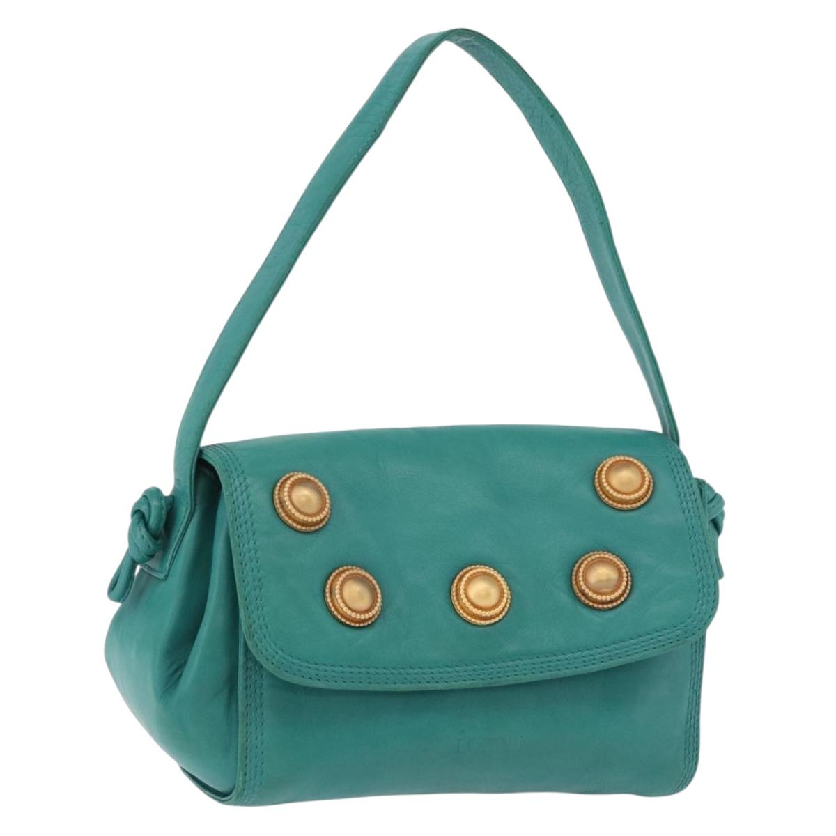 LOEWE Shoulder Bag Leather Green Gold Auth 190720A