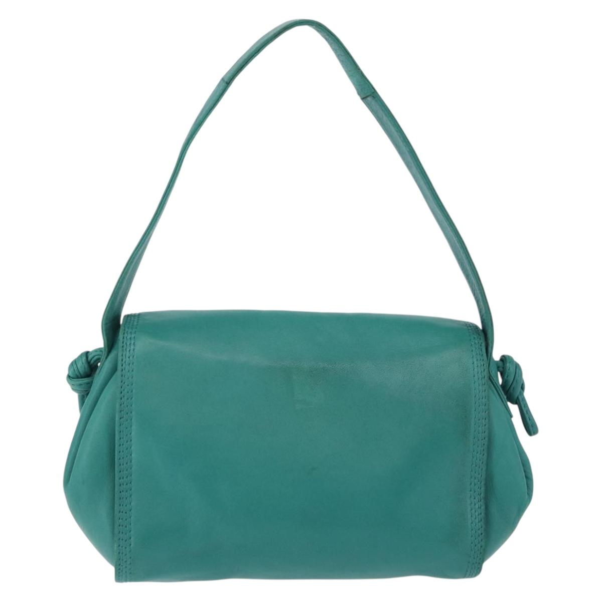 LOEWE Shoulder Bag Leather Green Gold Auth 190720A