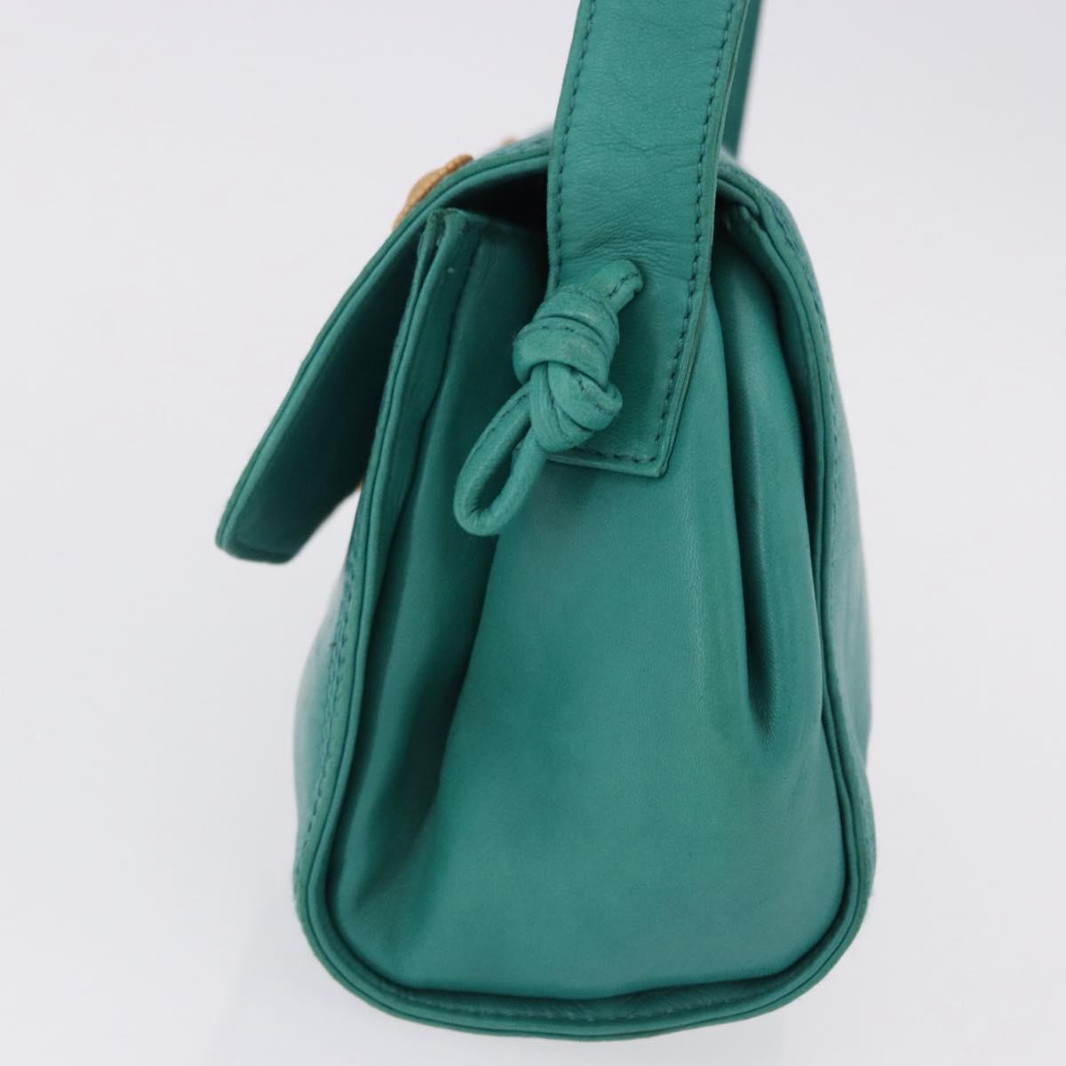 LOEWE Shoulder Bag Leather Green Gold Auth 190720A