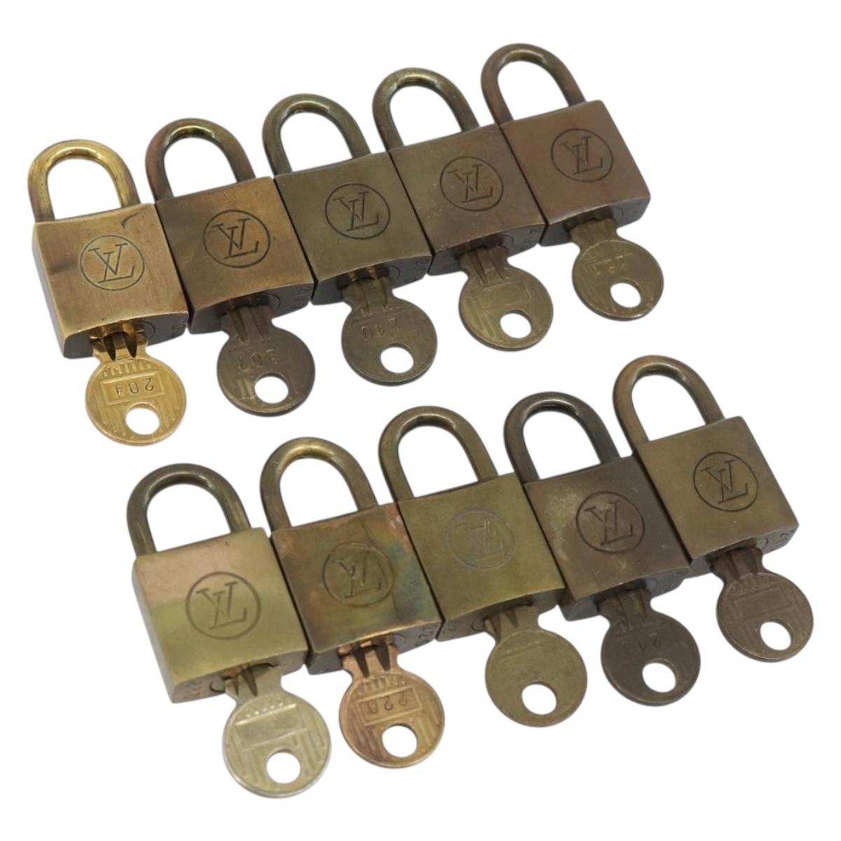 LOUIS VUITTON Padlock 10 Set Padlock metal Gold LV Auth 190721