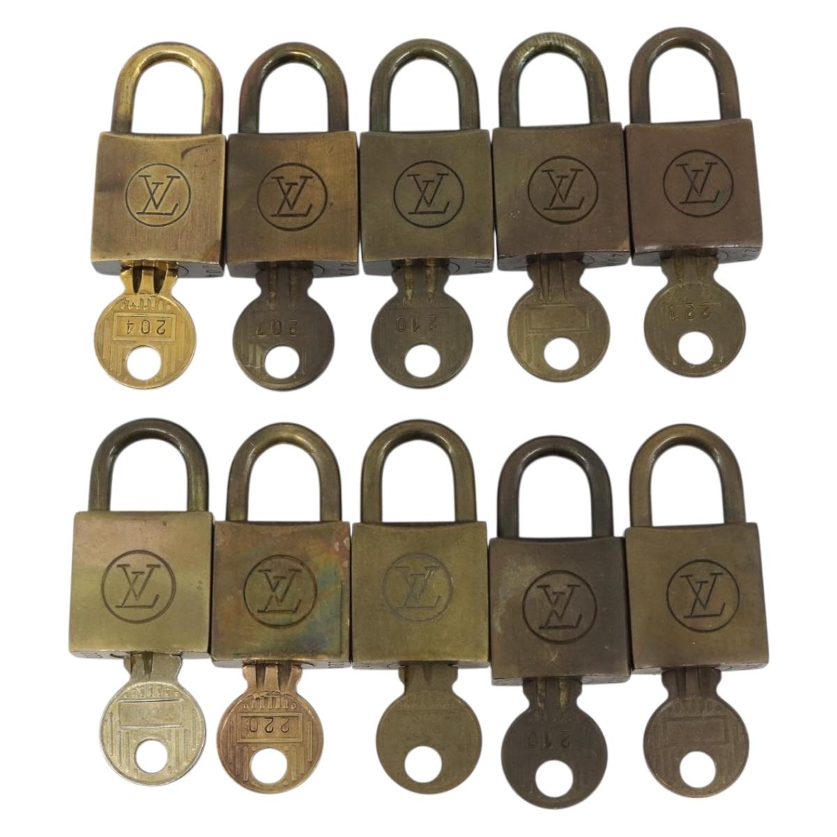LOUIS VUITTON Padlock 10 Set Padlock metal Gold LV Auth 190721
