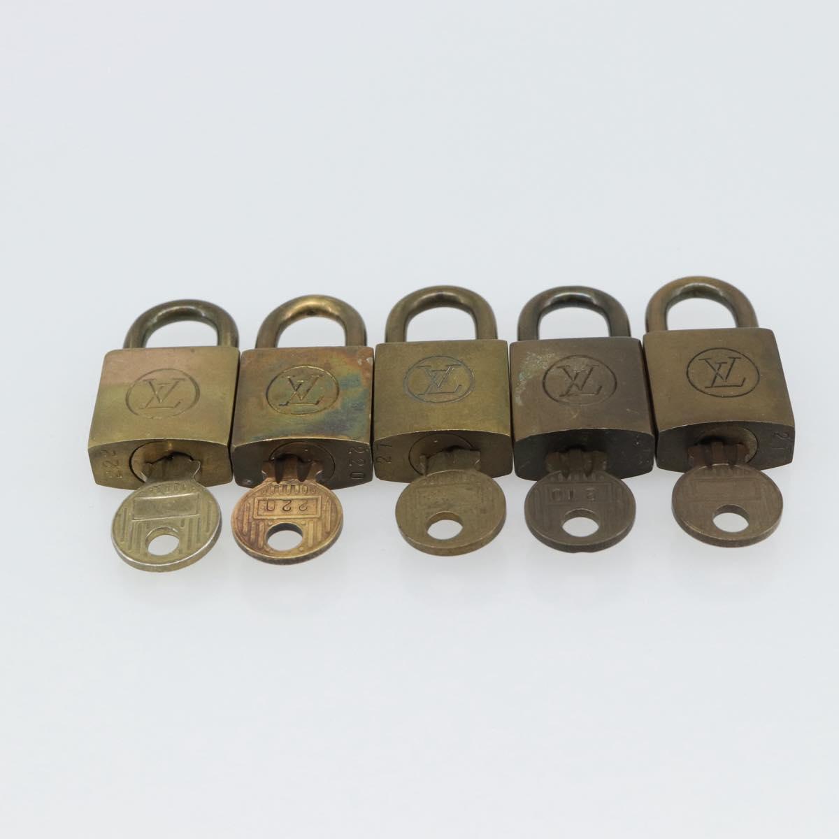 LOUIS VUITTON Padlock 10 Set Padlock metal Gold LV Auth 190721