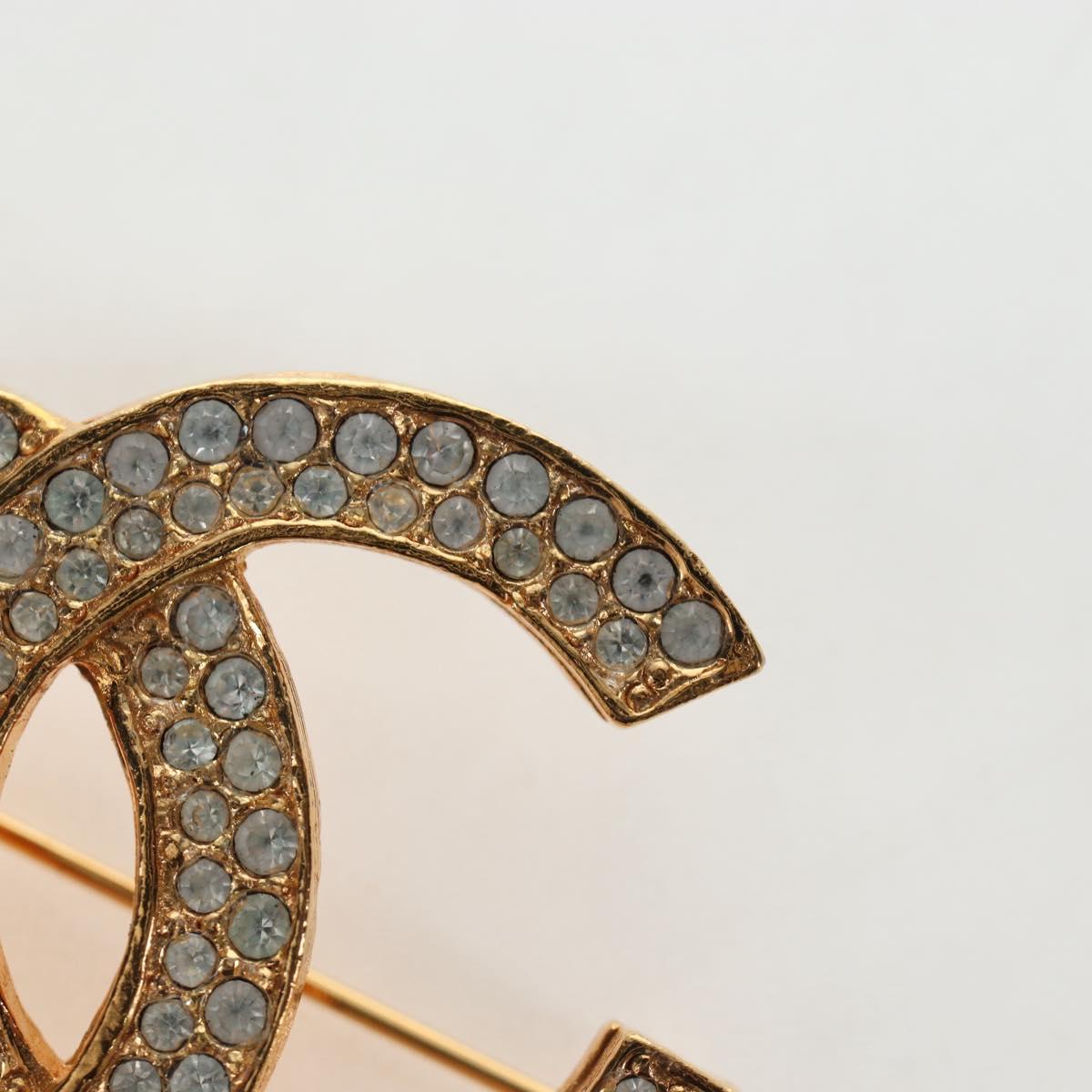 CHANEL COCO Mark Brooch Metal Gold Tone CC Auth 190723M