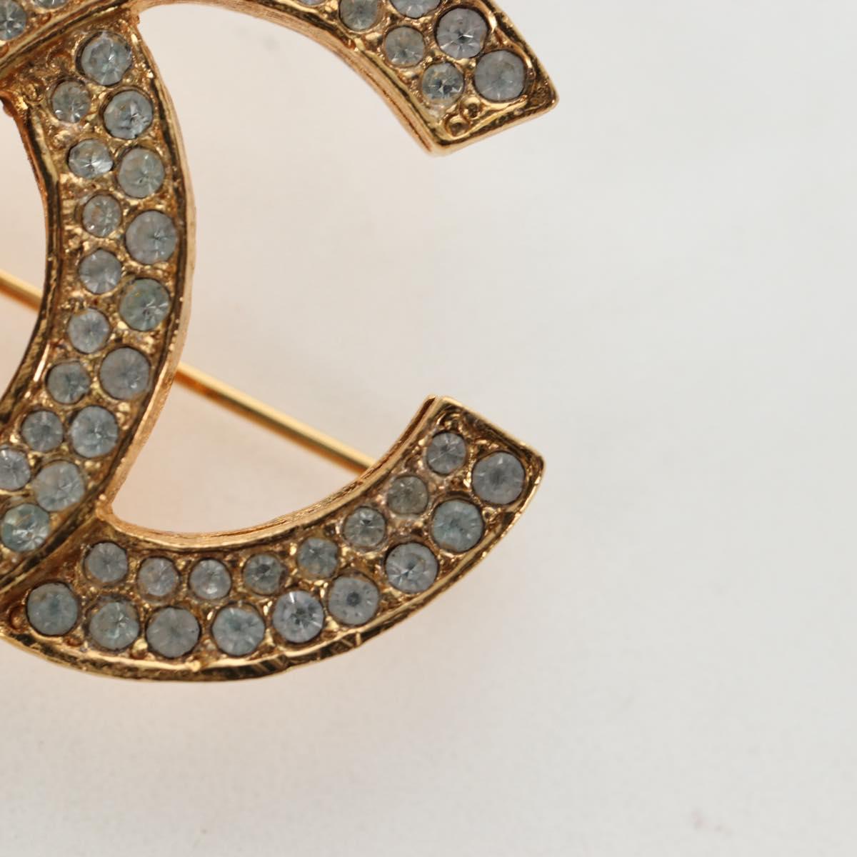 CHANEL COCO Mark Brooch Metal Gold Tone CC Auth 190723M