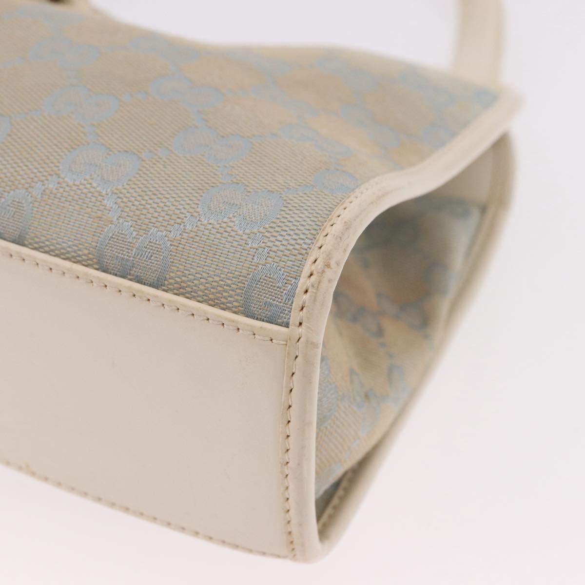 GUCCI GG Canvas Jackie Hand Bag Light Blue Gold 002 5068 Auth 190748