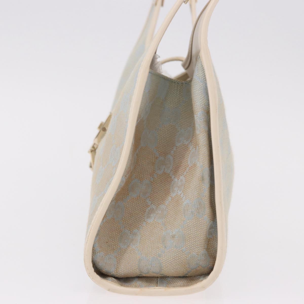 GUCCI GG Canvas Jackie Hand Bag Light Blue Gold 002 5068 Auth 190748