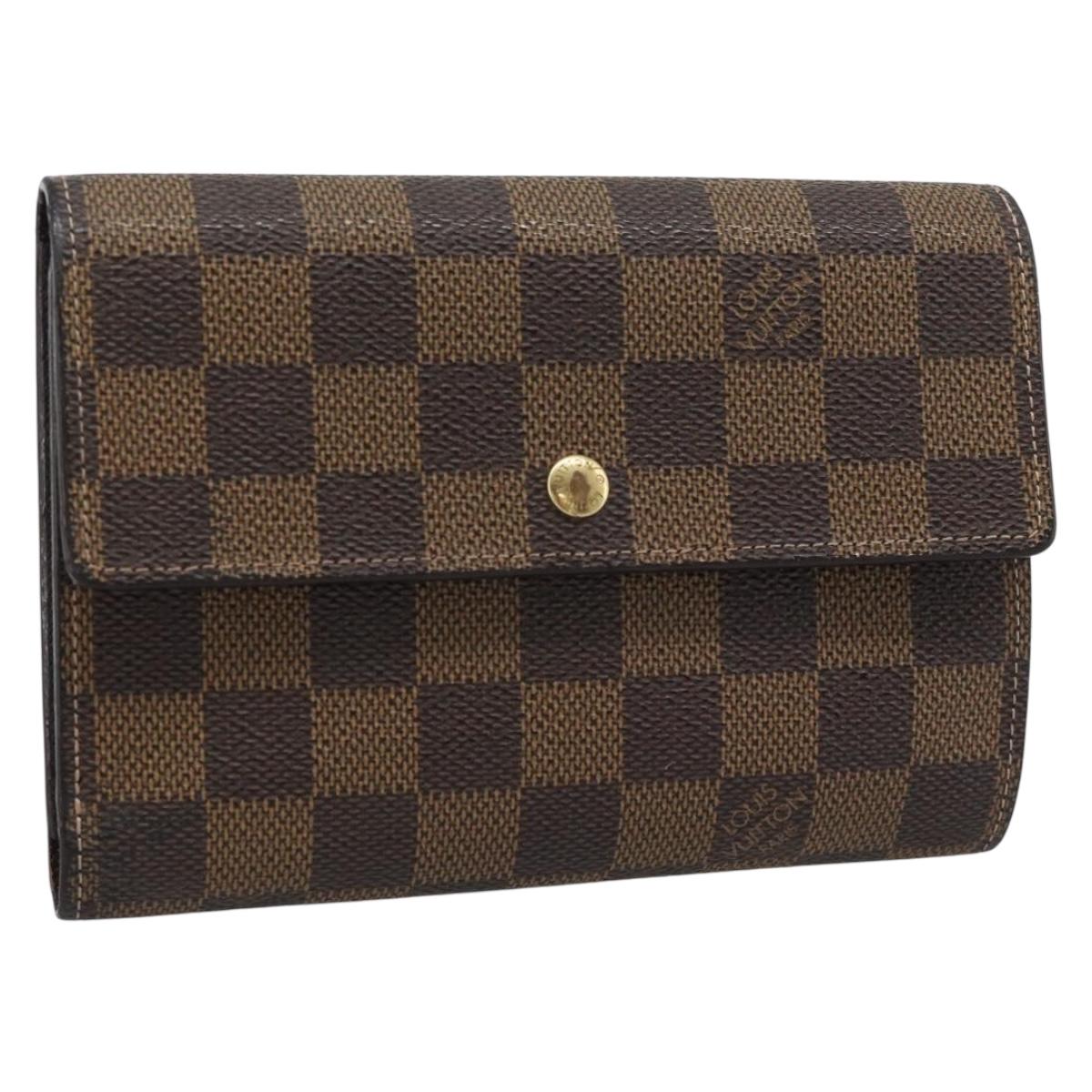 LOUIS VUITTON Damier Ebene Porte Tresor Etui Papie Wallet N61202 LV Auth 190753A