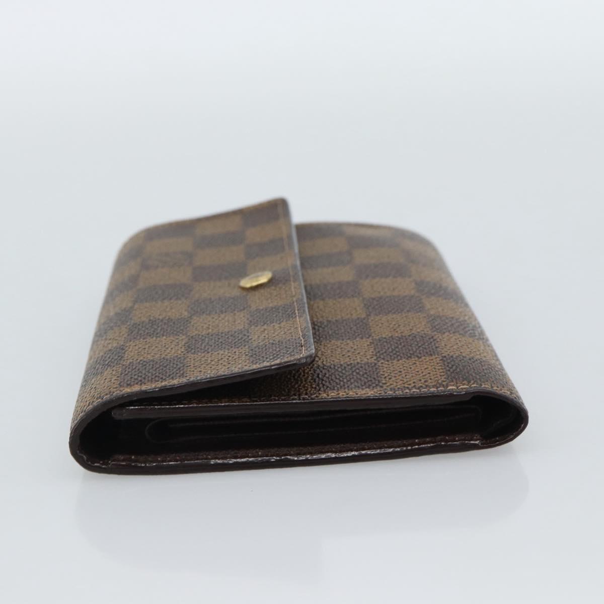 LOUIS VUITTON Damier Ebene Porte Tresor Etui Papie Wallet N61202 LV Auth 190753A