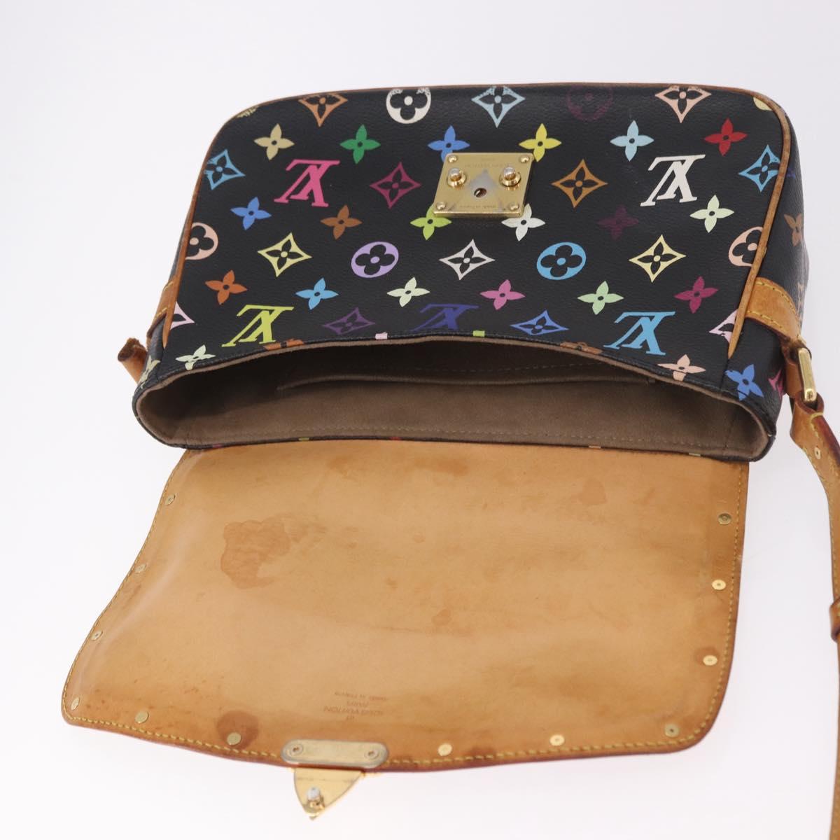 LOUIS VUITTON Monogram Multicolor Sologne Shoulder Bag Black M92639 Auth 190754
