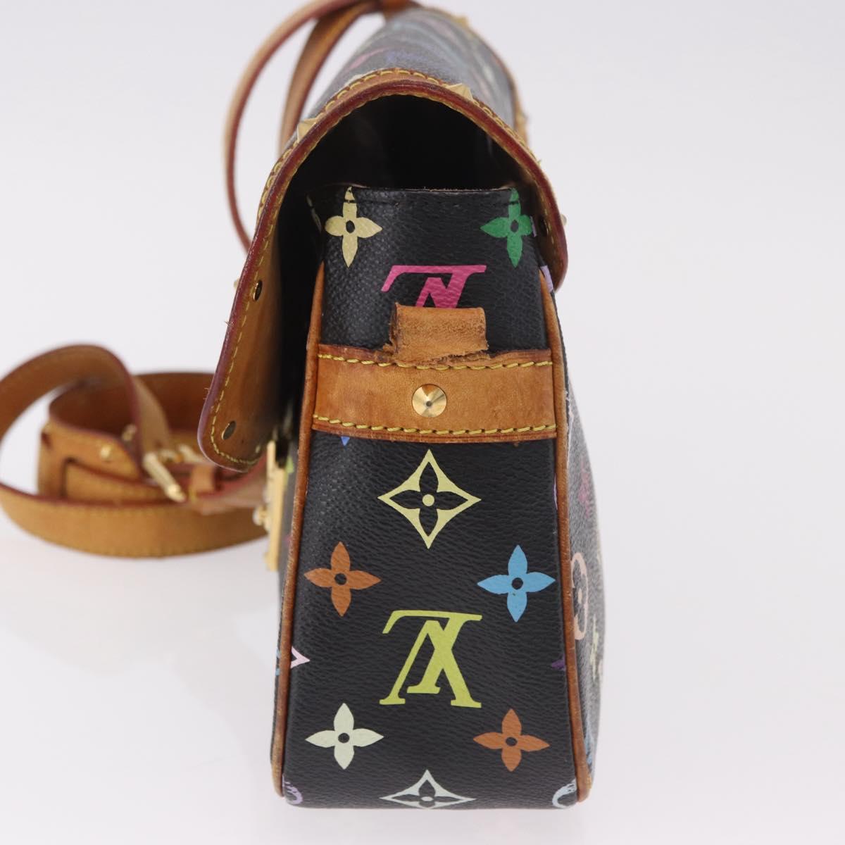 LOUIS VUITTON Monogram Multicolor Sologne Shoulder Bag Black M92639 Auth 190754