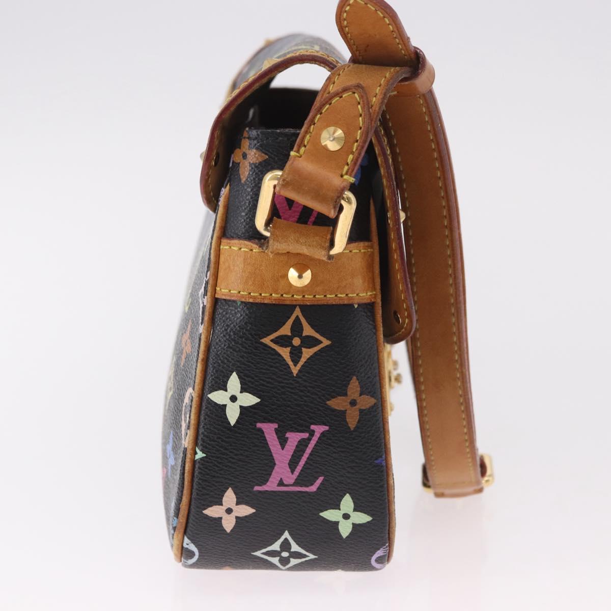 LOUIS VUITTON Monogram Multicolor Sologne Shoulder Bag Black M92639 Auth 190754