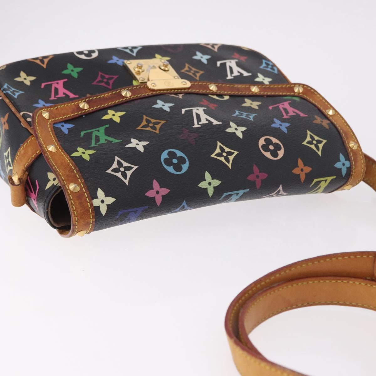 LOUIS VUITTON Monogram Multicolor Sologne Shoulder Bag Black M92639 Auth 190754